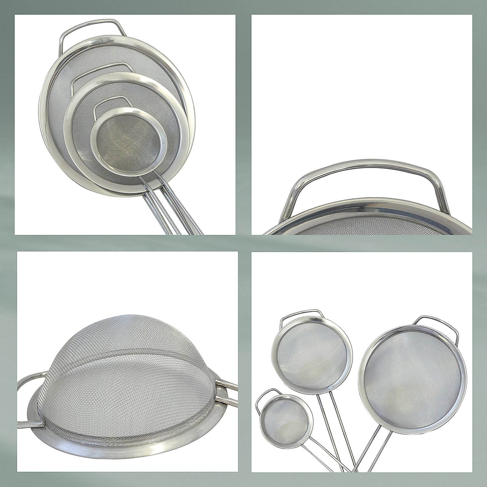 KELA 3-teiliges Küchensieb-Set PROFI 20 cm / 14 cm / 8 cm