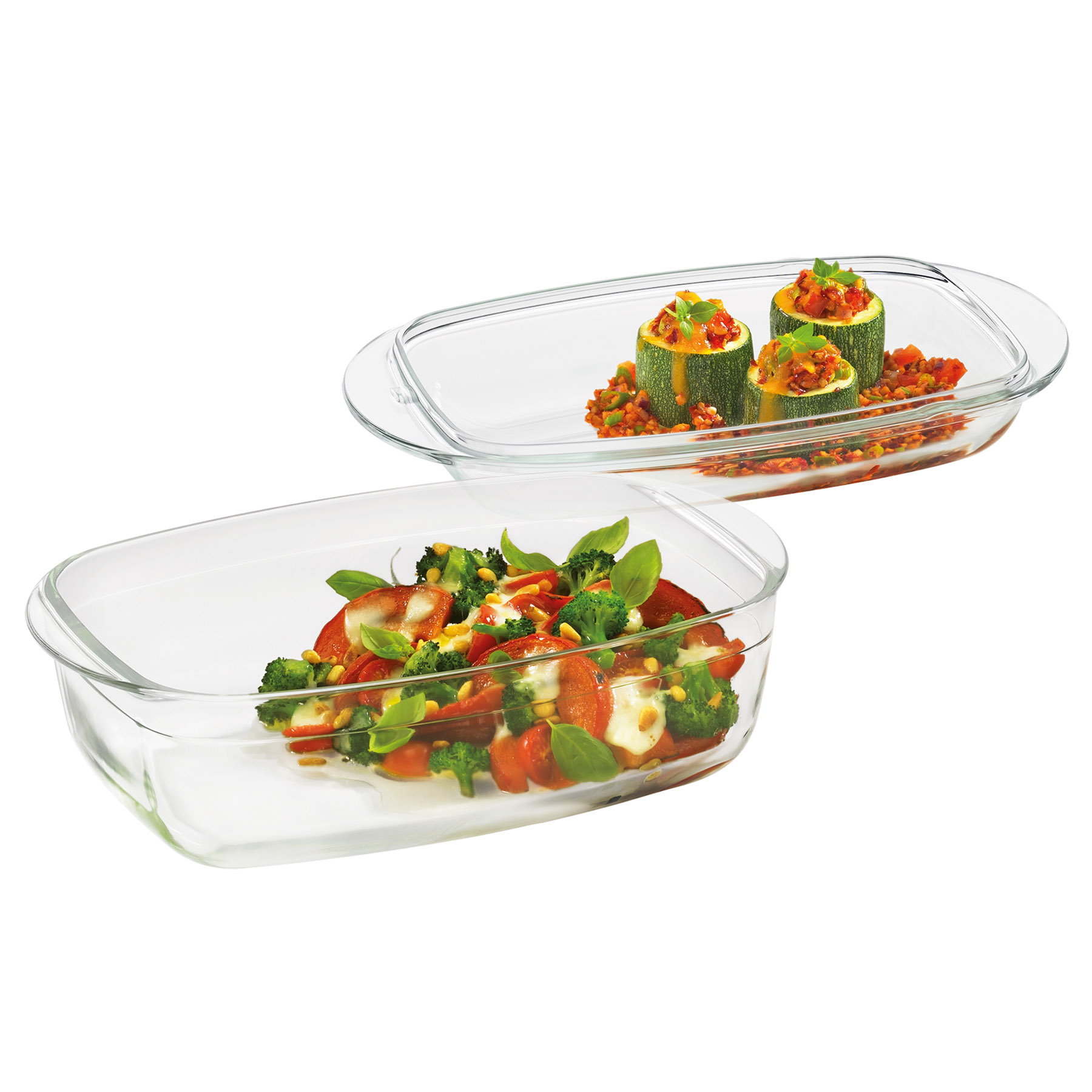 KÜCHENPROFI ELSASS borosilicate glass casserole dish with lid, square 32.5 cm 4.5 litres