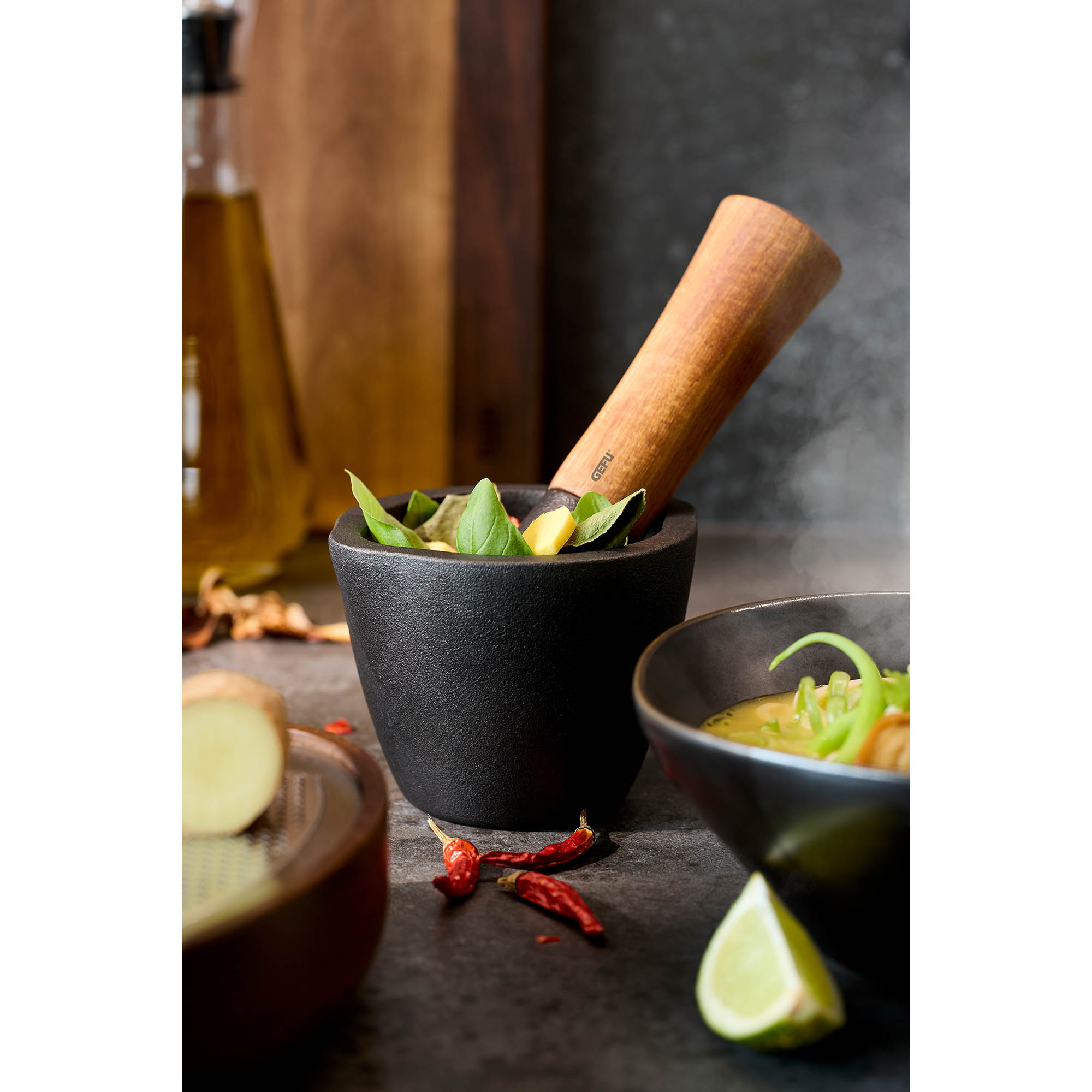 GEFU Mörser X-PLOSION mini aus Gusseisen 8,5 cm Durchmesser