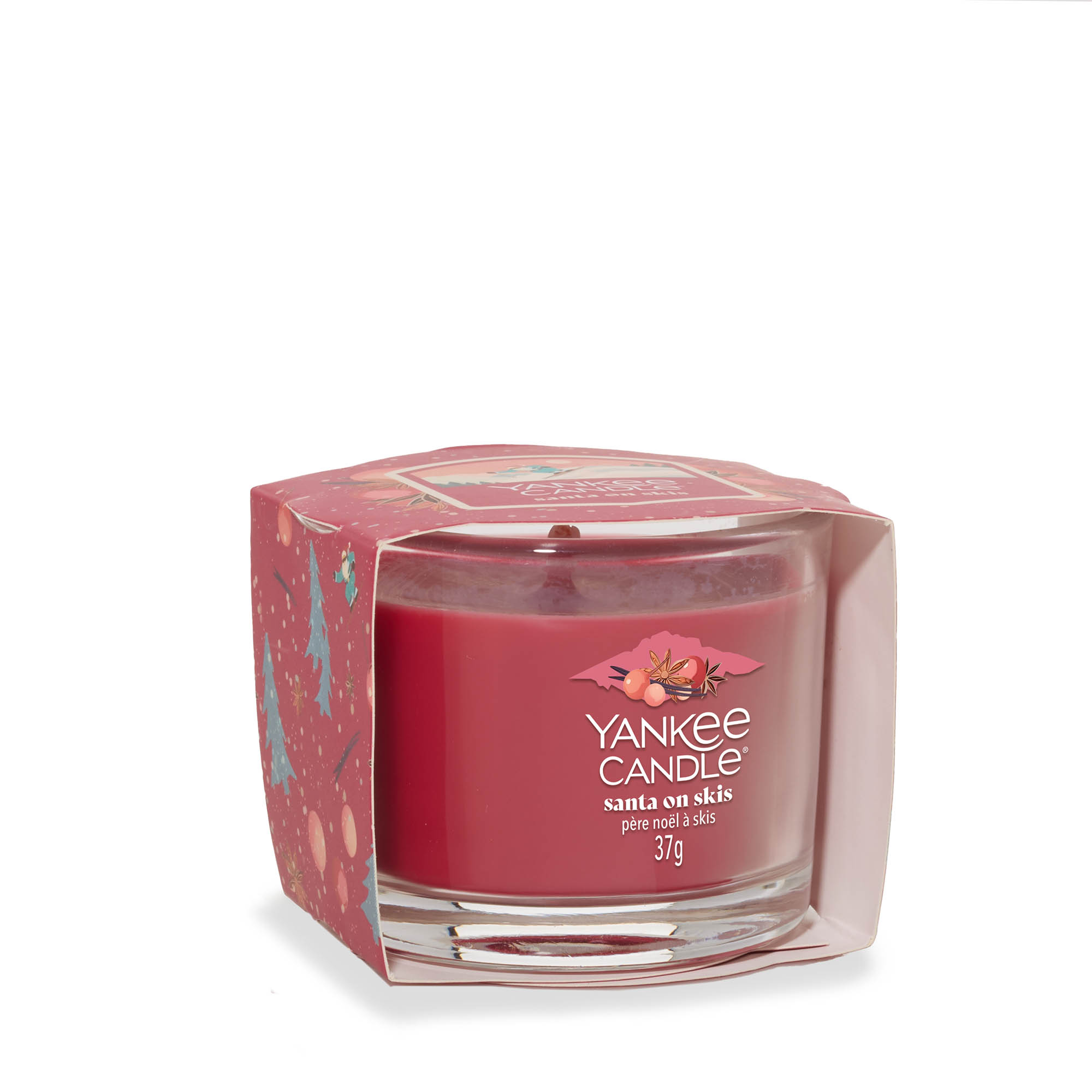 YANKEE CANDLE glass votive candle SANTA ON SKIS 37 g scented candle