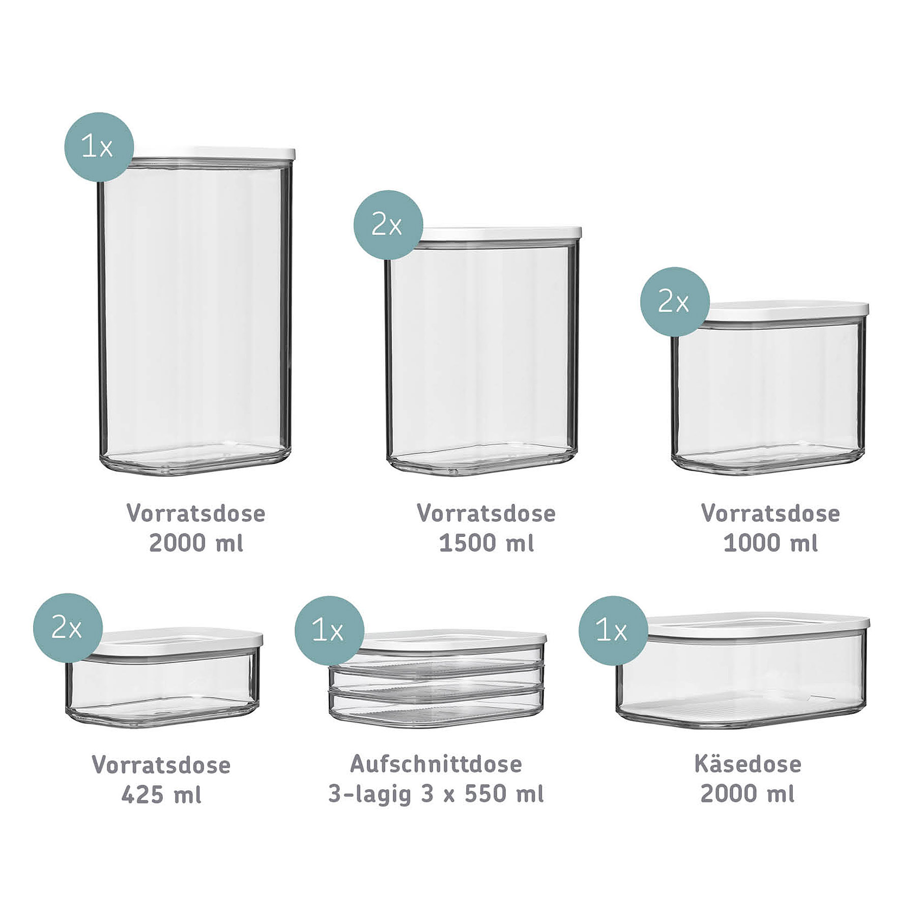 MEPAL Vorratsdosen-Jubiläums-Set MODULA 9-teilig transparent
