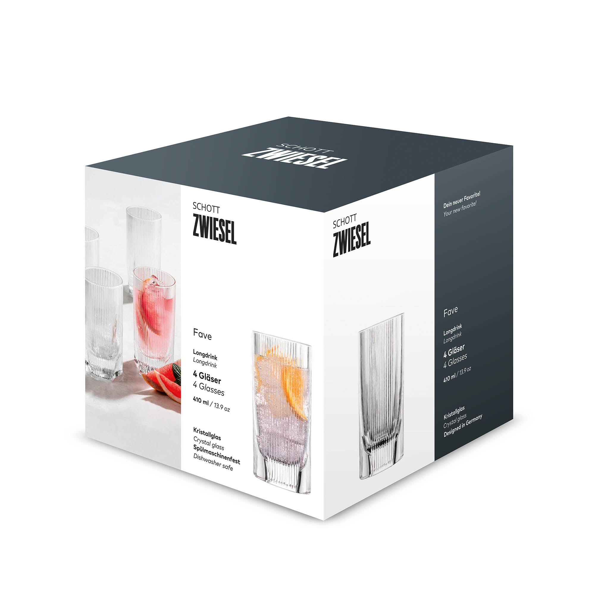 SCHOTT ZWIESEL FAVE series long drink glass 4 pieces capacity 410 ml