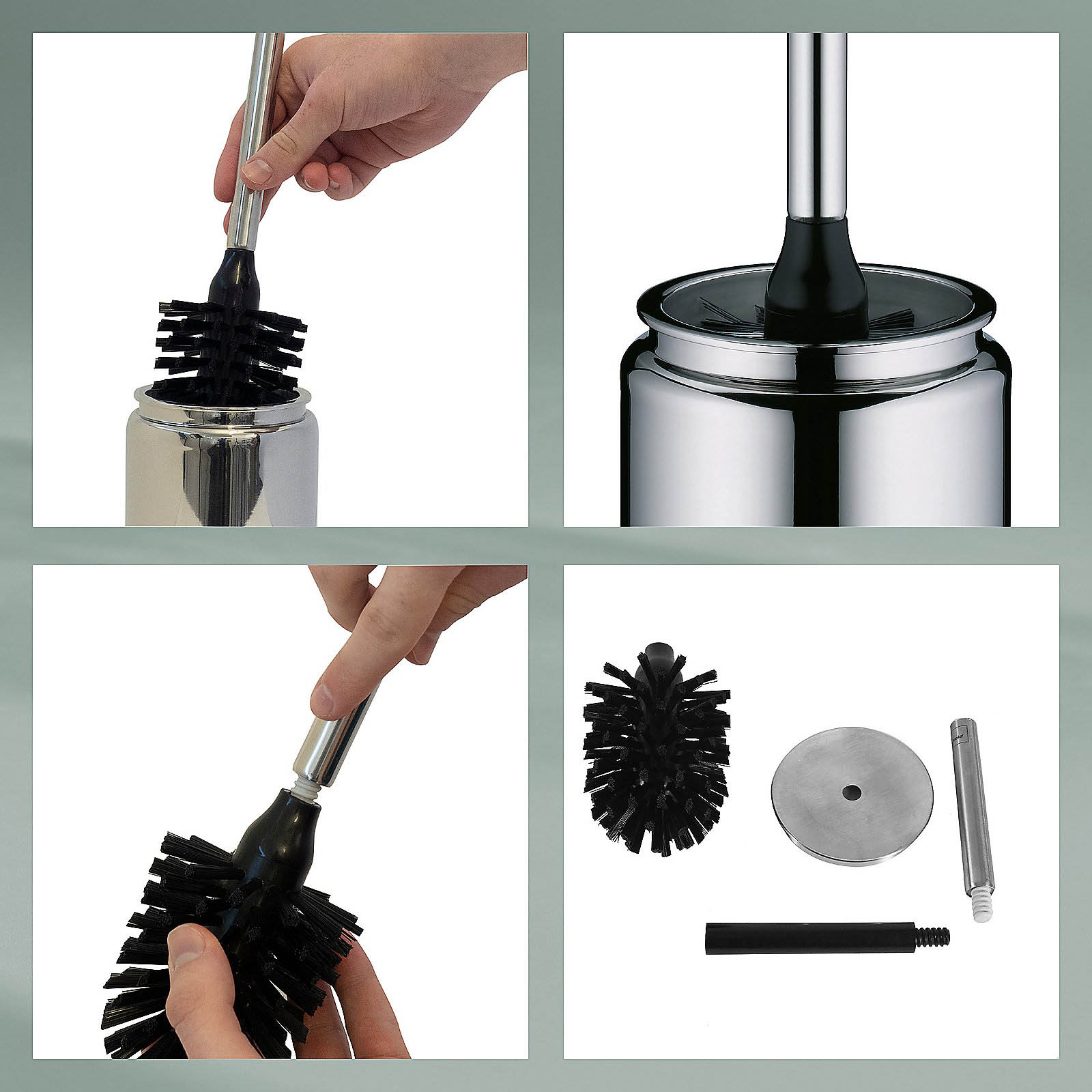 KELA WC set Toilet brush FABER polished stainless steel