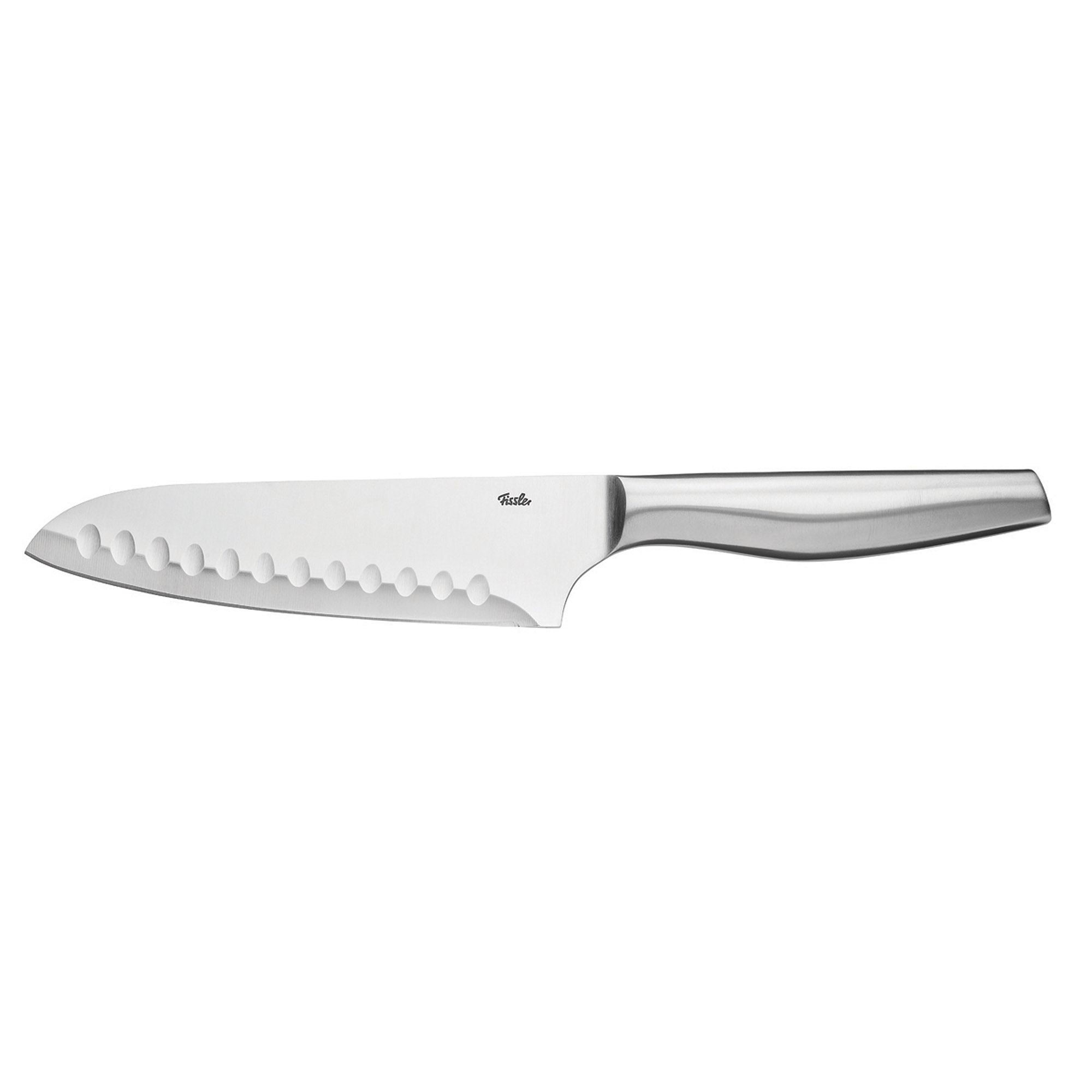 FISSLER Serie ESSENTIAL Santokumesser 16,5 cm mit Kullenschliff