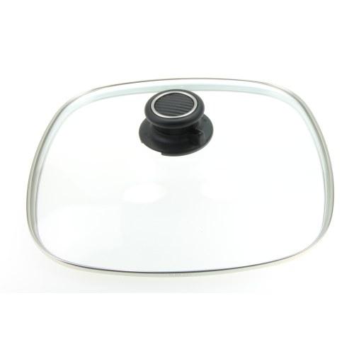 GASTROLUX Glasdeckel eckig 26 x 26 cm für Pfannen und Kasserollen