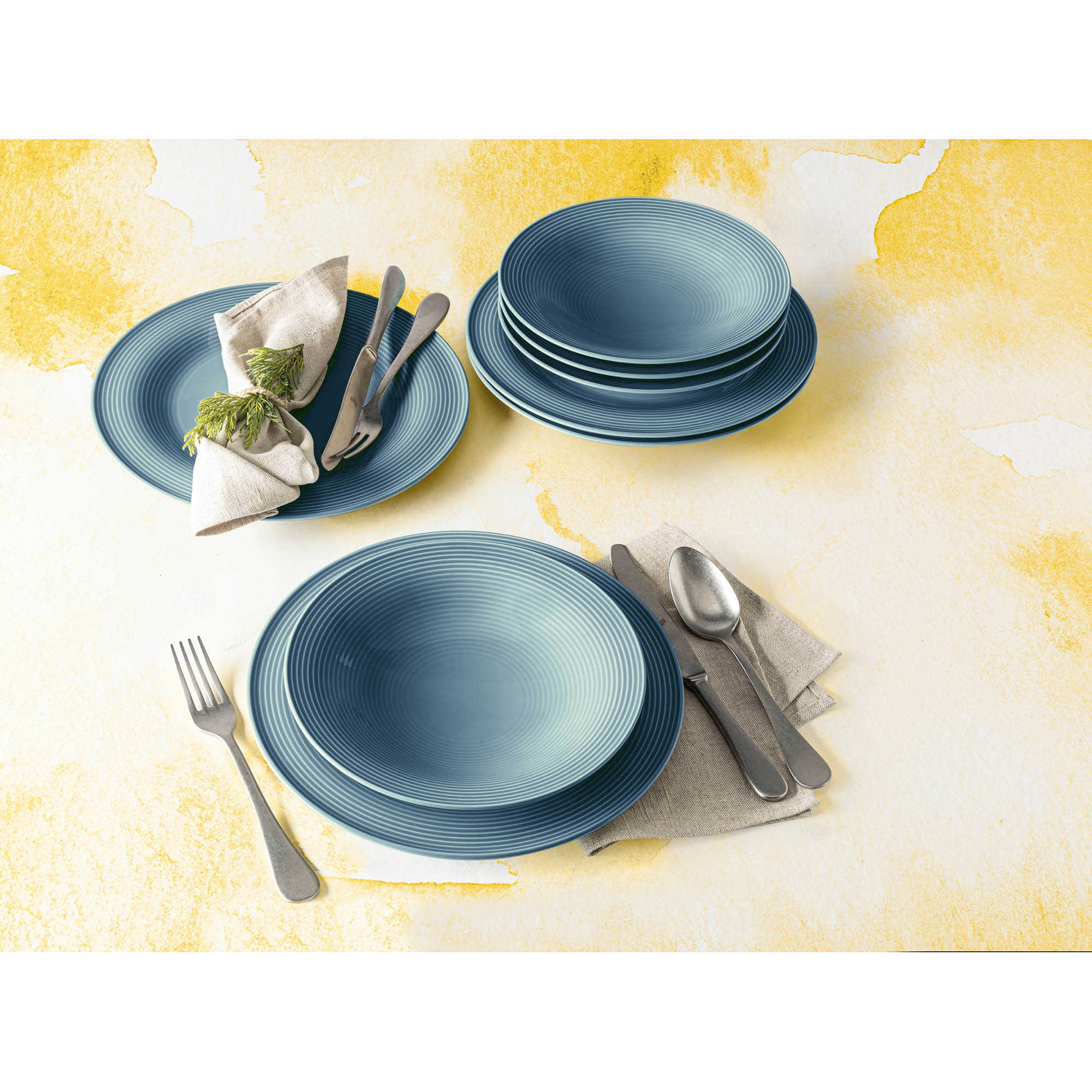 Seltmann Weiden BEAT color glaze 003 Tafelservice 12-teilig arktisblau