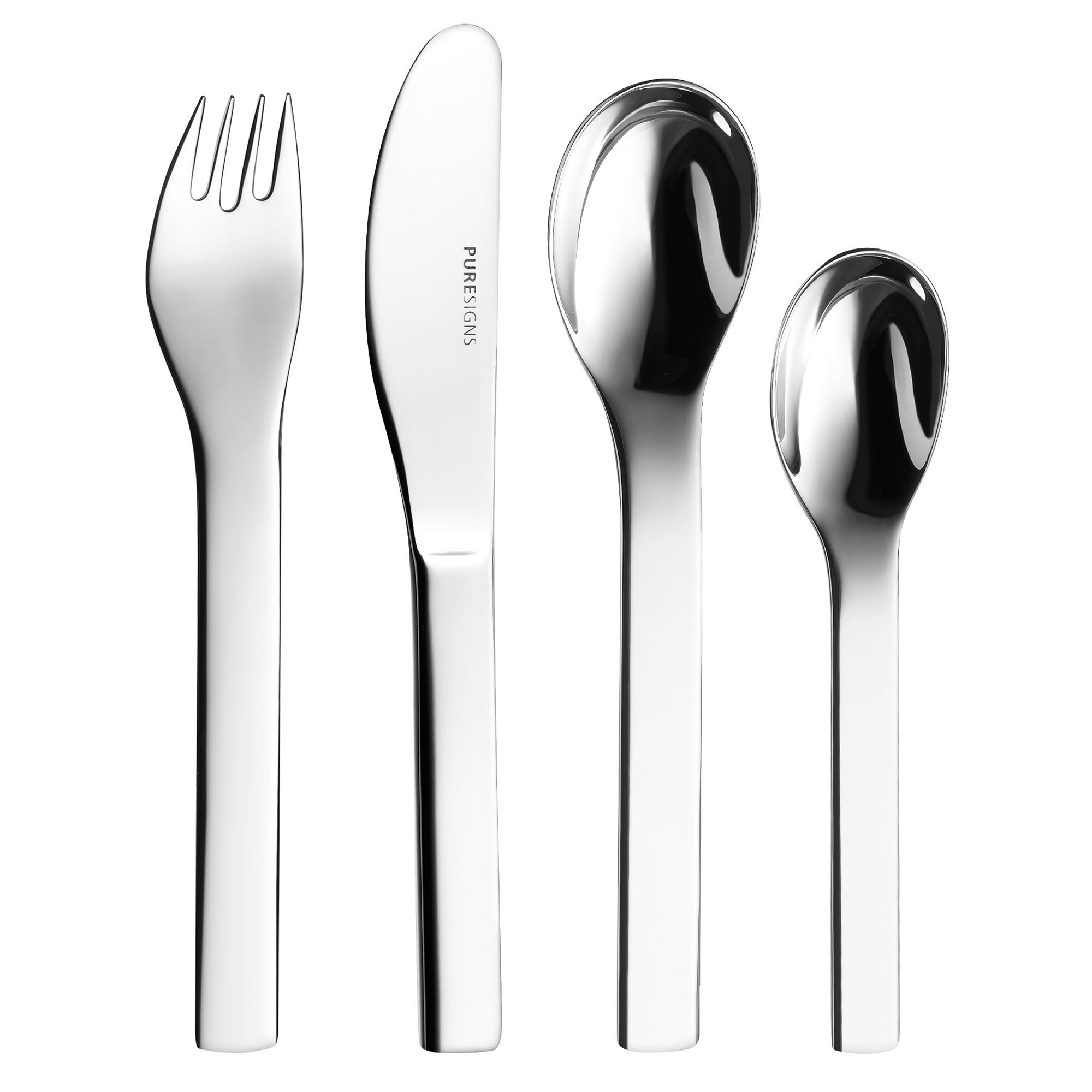 PURESIGNS Kinderbesteck ONE Mini poliert Set 4-teilig