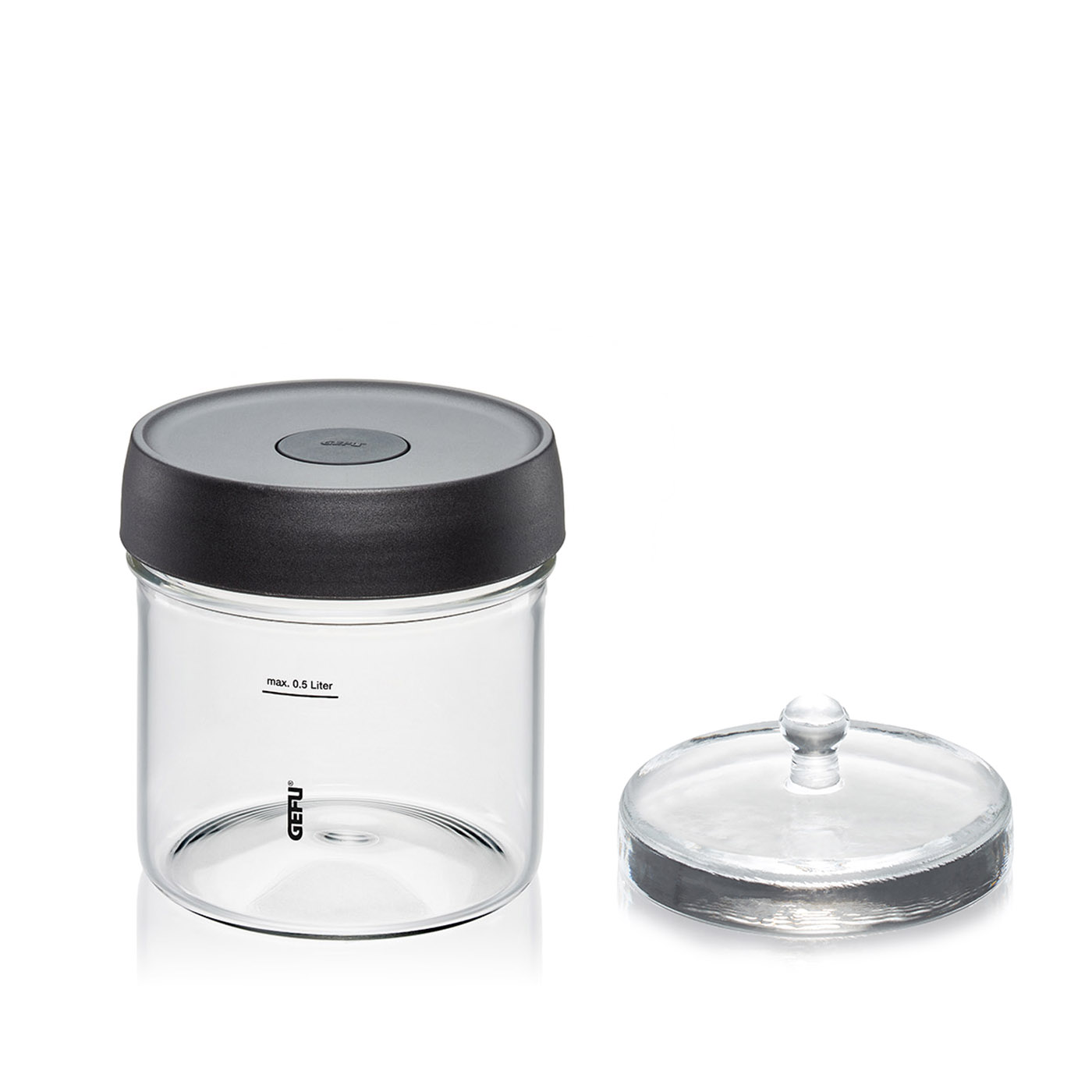 GEFU Fermentierglas NATIVO 0,5 Liter mit Ferment Vent-System und Glasgewicht