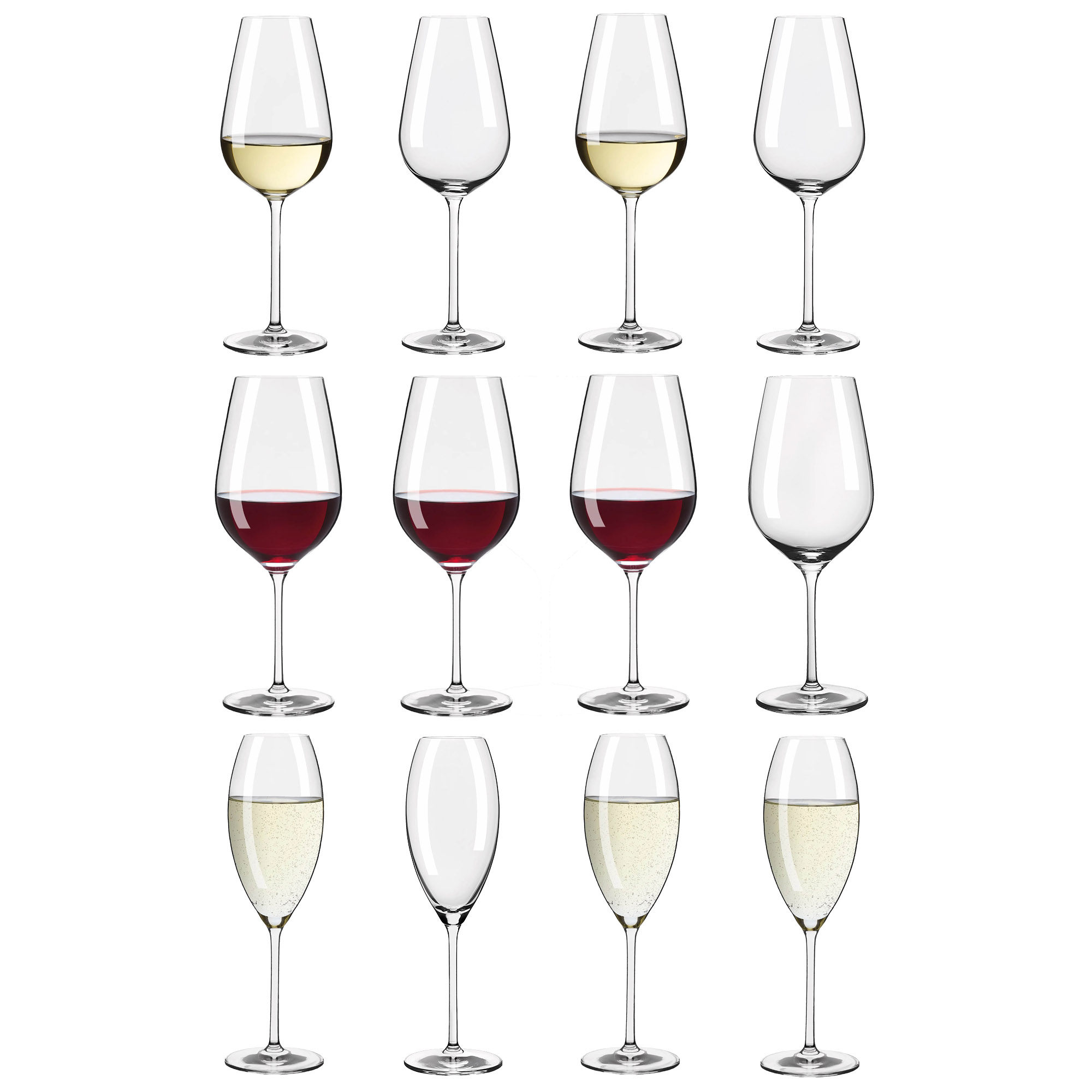 RITZENHOFF 12er-Set GLANZLICHT 4 x Rotweinglas 4 x Weißweinglas 4 x Champagnerglas