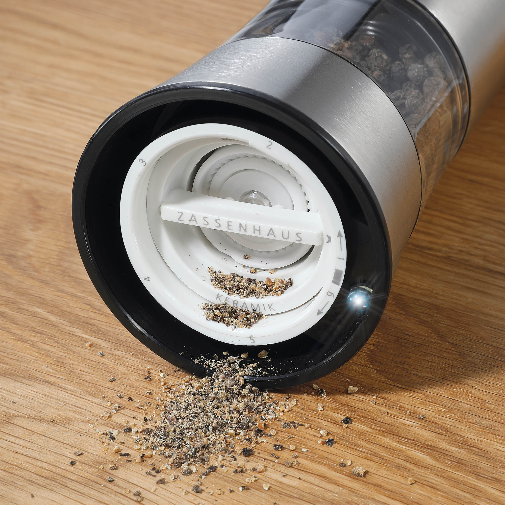 ZASSENHAUS Electric pepper mill GERA USB 18 cm stainless steel