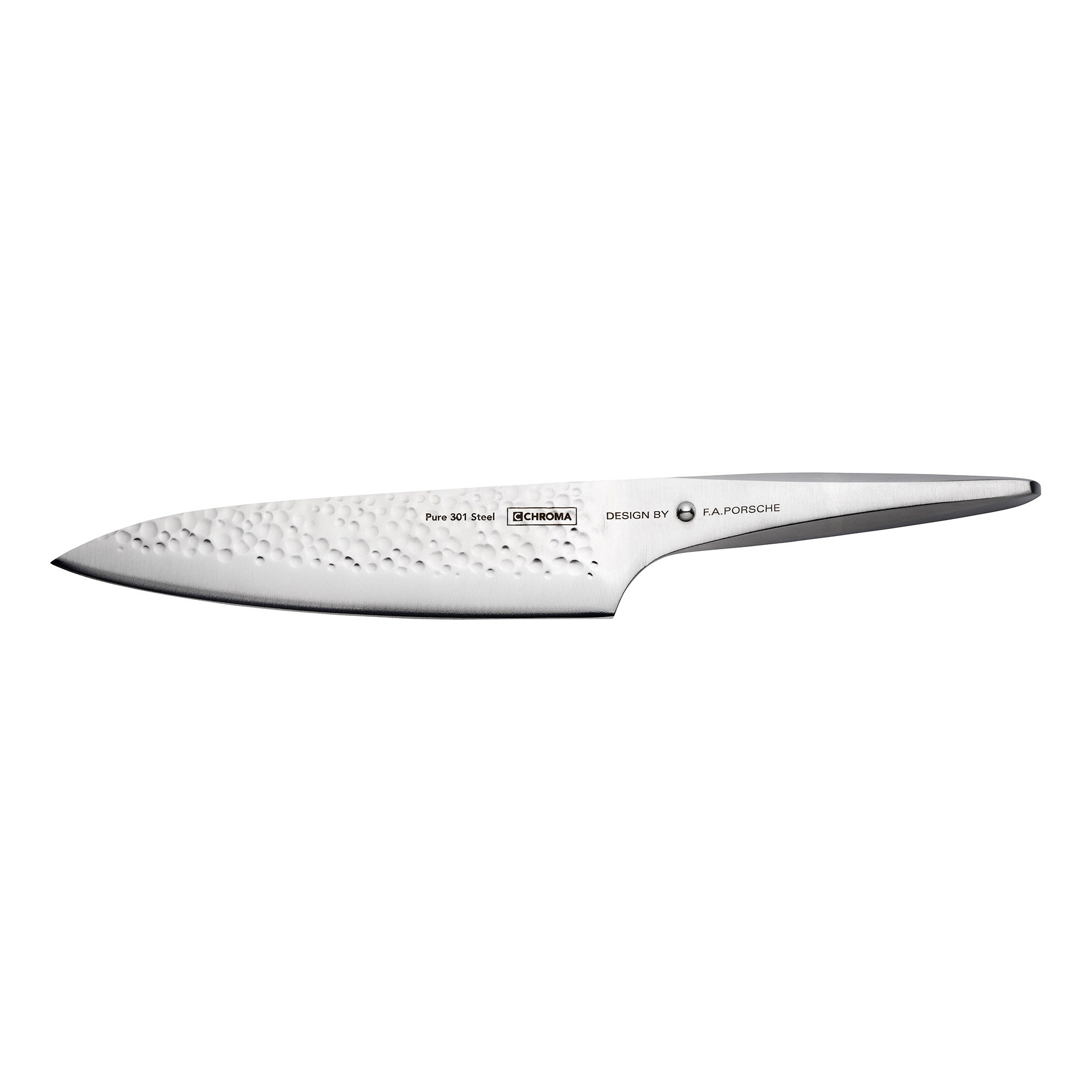 CHROMA type 301 P-18 HM Kochmesser mit Hammerschlag 20 cm Design by Porsche