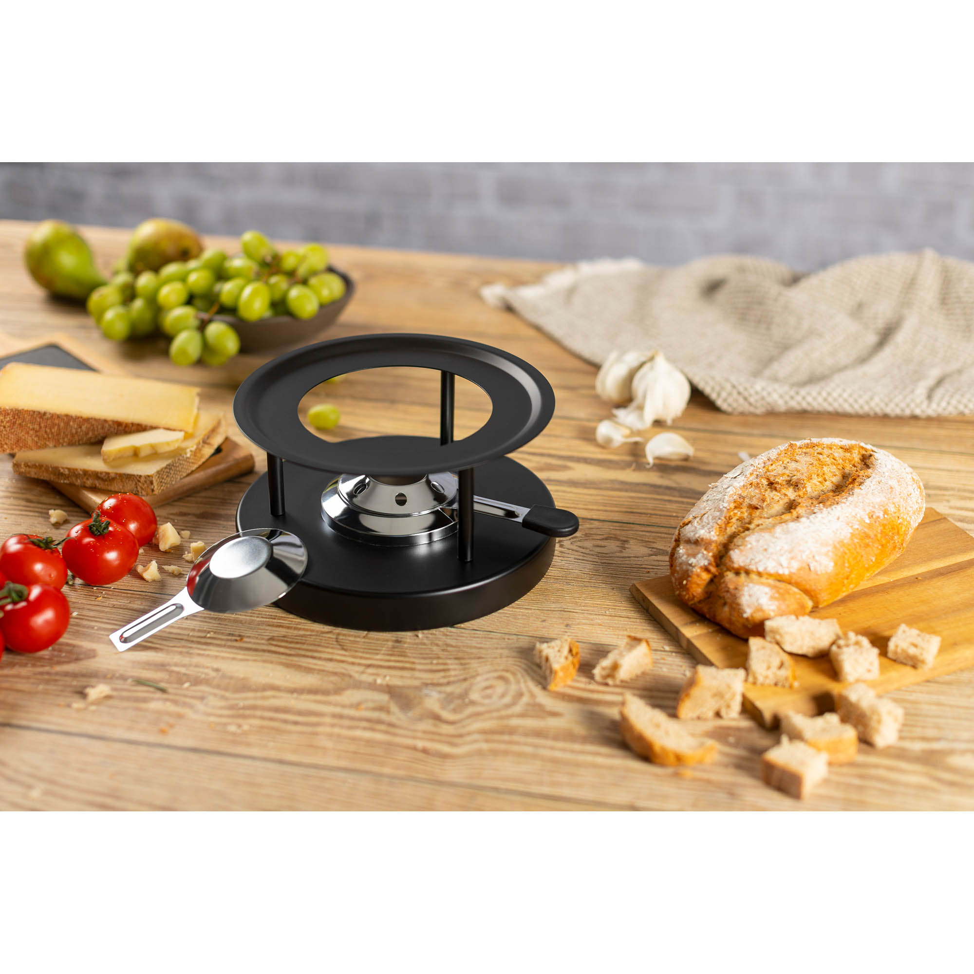 KUHN RIKON Rechaud SIMPLE 20 cm schwarz beschichtet mit Pastenbrenner