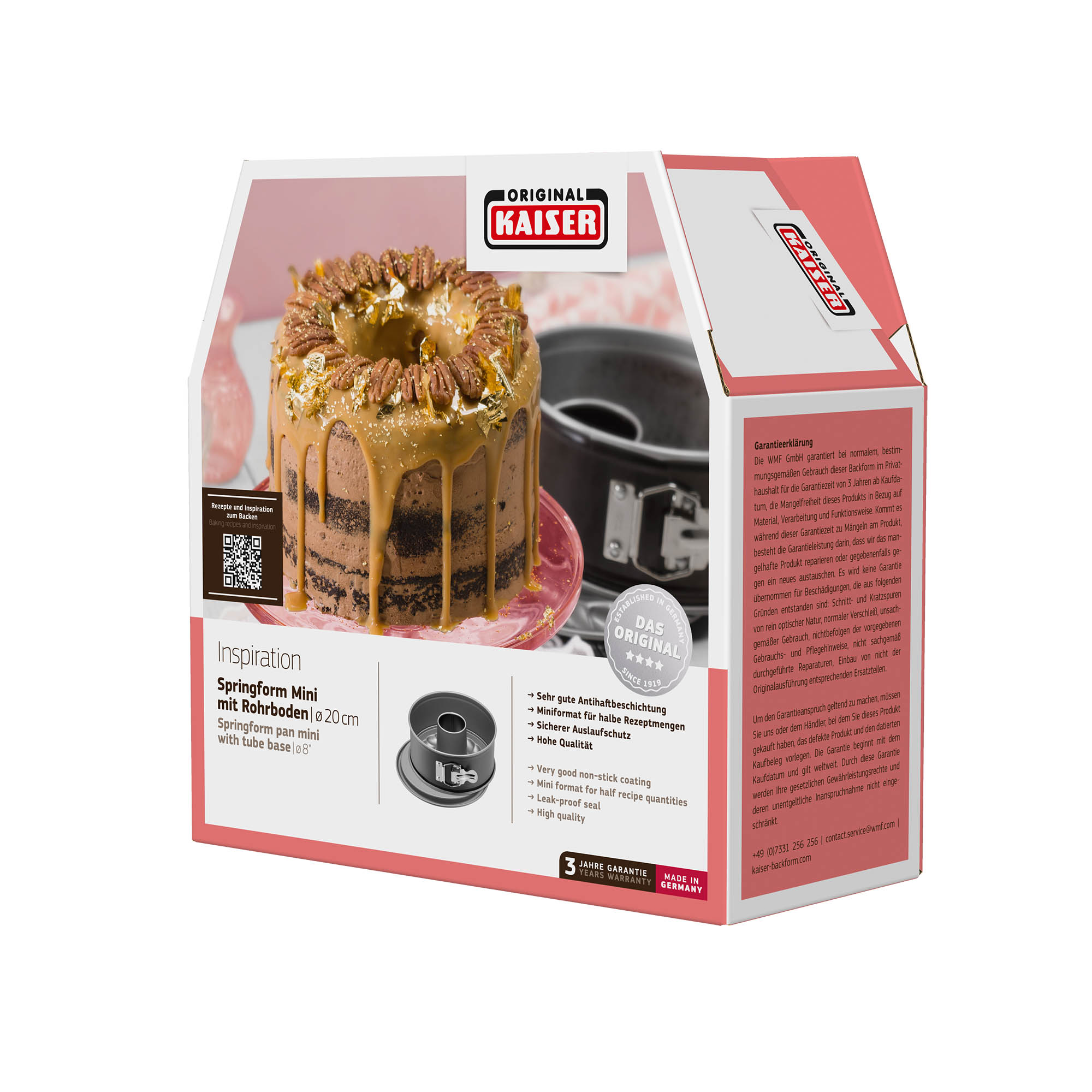 KAISER Serie INSPIRATION Springform Mini 2 Böden 20 cm für halbe Rezeptmengen