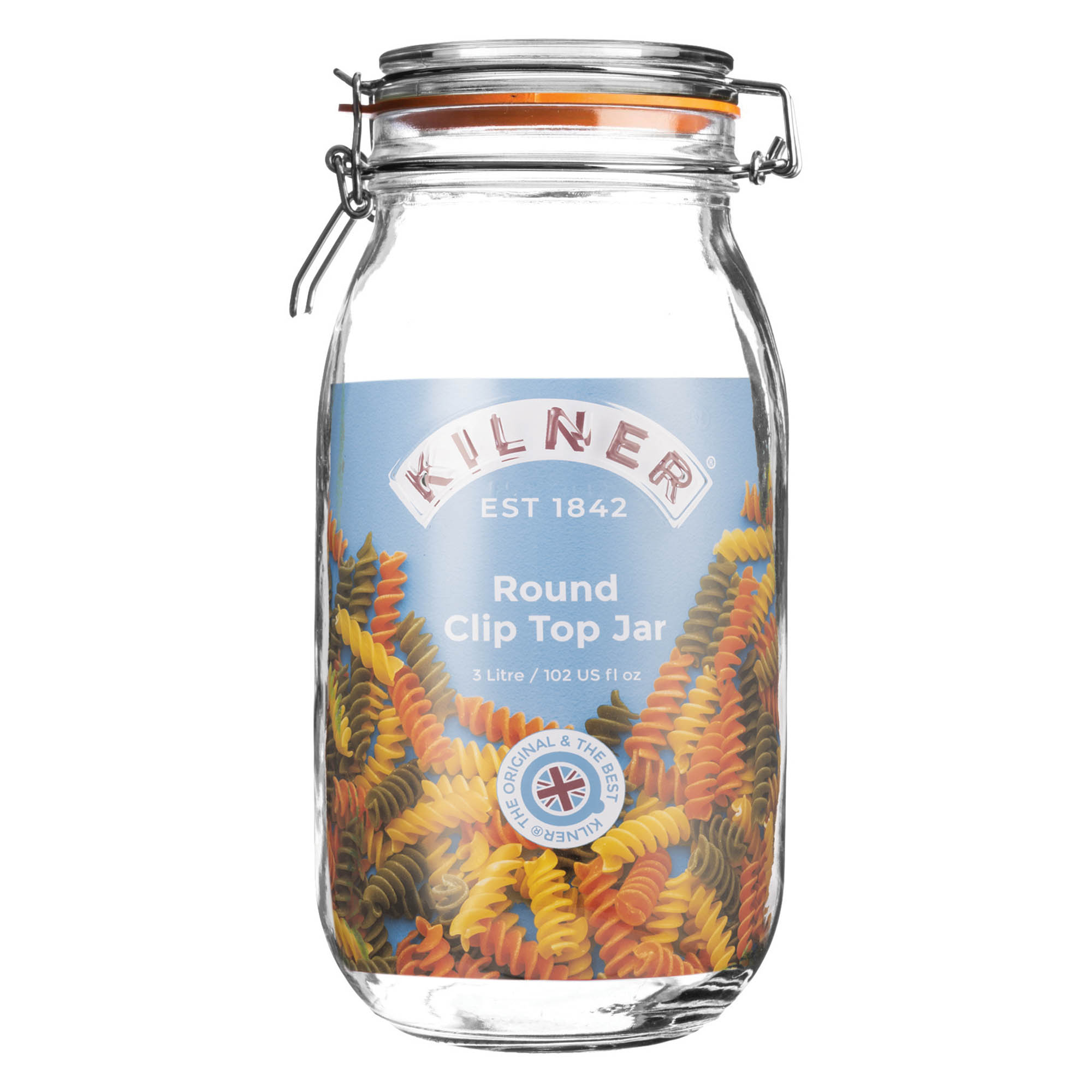 KILNER round swing-top jar, 3.0 litres, storage jar, preserving jar