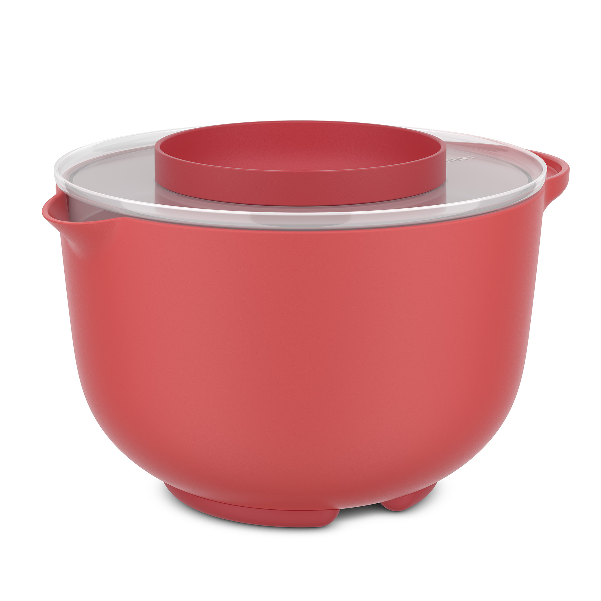 MEPAL Rührschüssel CHEF IT 3,0 Liter coral (korallenrot) mit Spritzschutz-Deckel