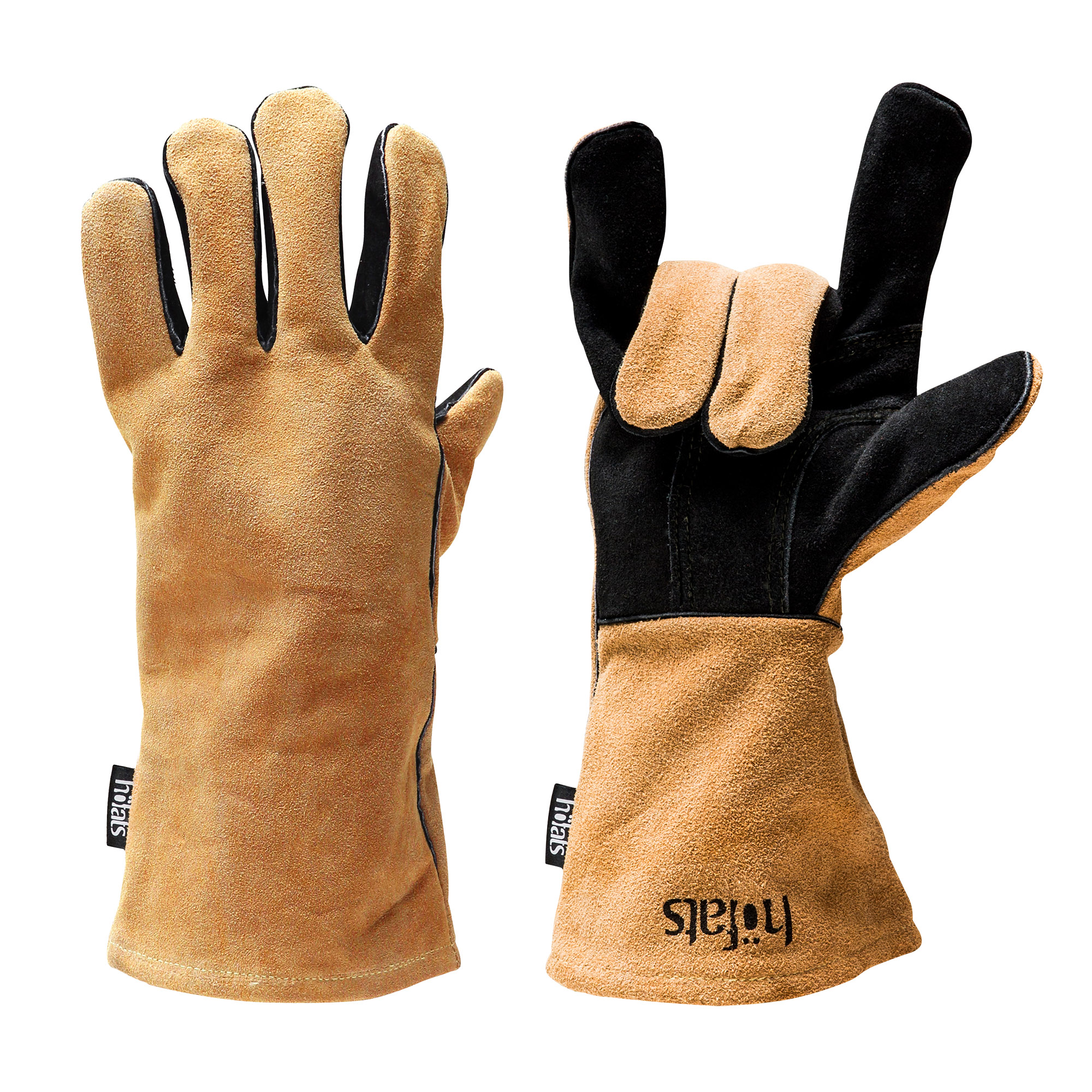 HÖFATS Feuerhandschuhe Grillhandschuhe Kaminhandschuhe hochwertiges Naturleder