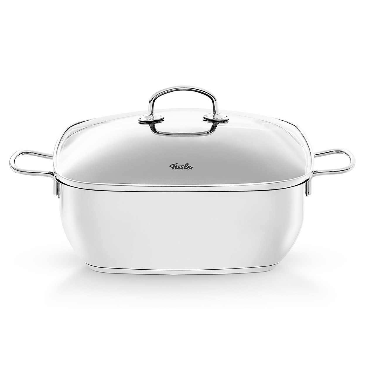 FISSLER Bräter SECURAL eckig 28 x 28 cm Antihaftbeschichtet Glasdeckel INDUKTION