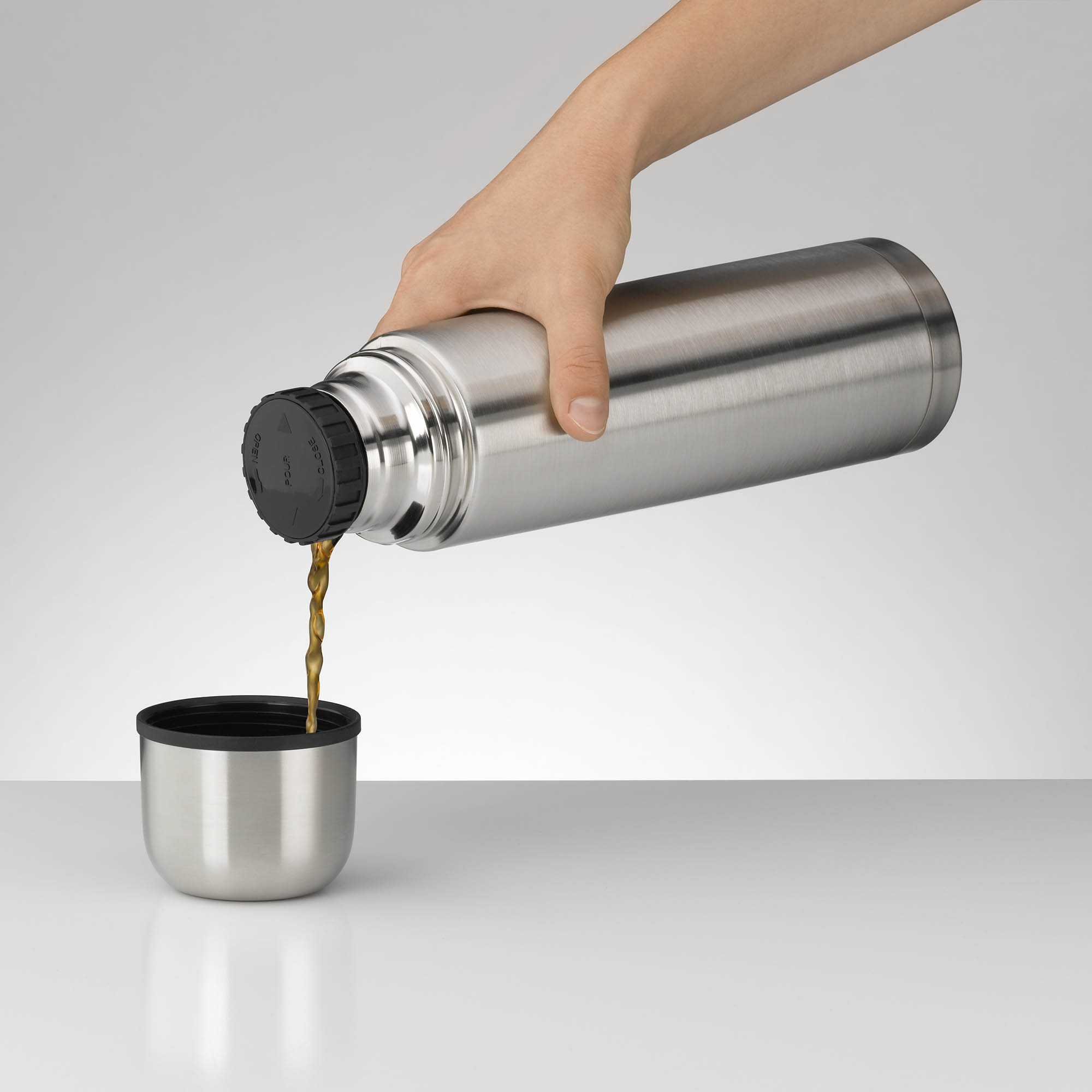 ALFI ISOTHERM ECO 1.0-litre vacuum flask, matt stainless steel with screw cap