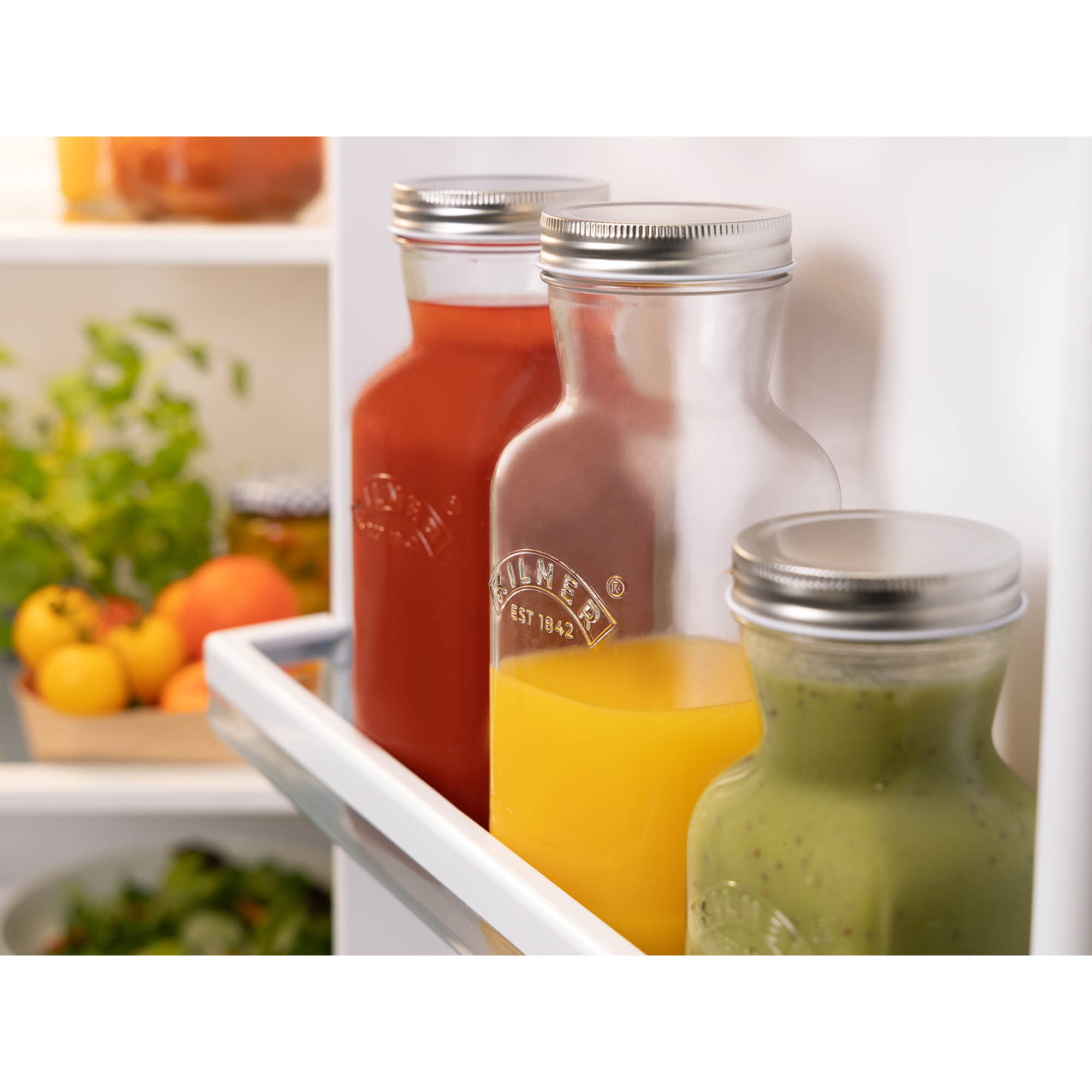 KILNER glass juice/sauce bottle with screw cap, 1.0 litre