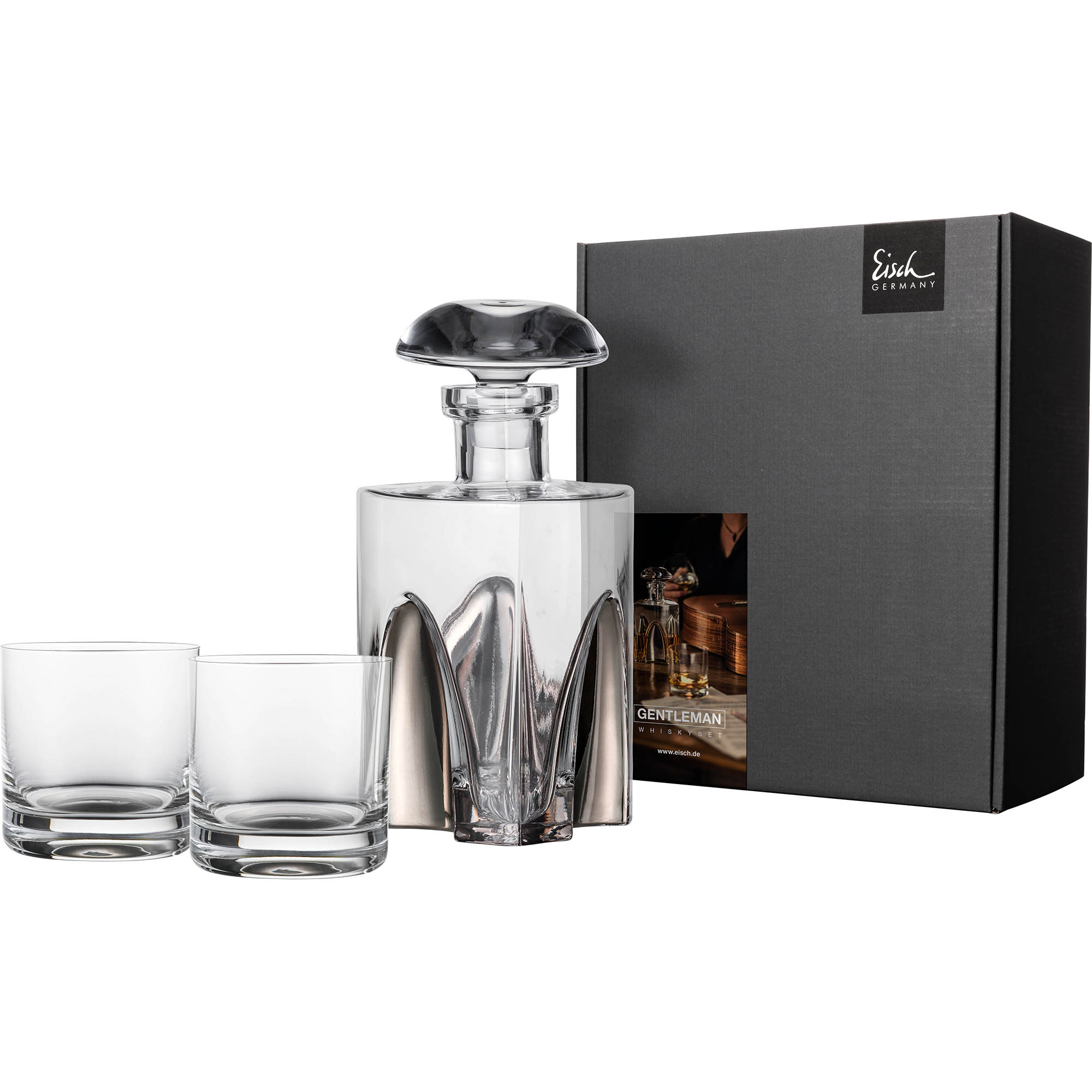 EISCH Whisky-Set GENTLEMAN PLATIN Whisky-Karaffe und 2 Tumbler