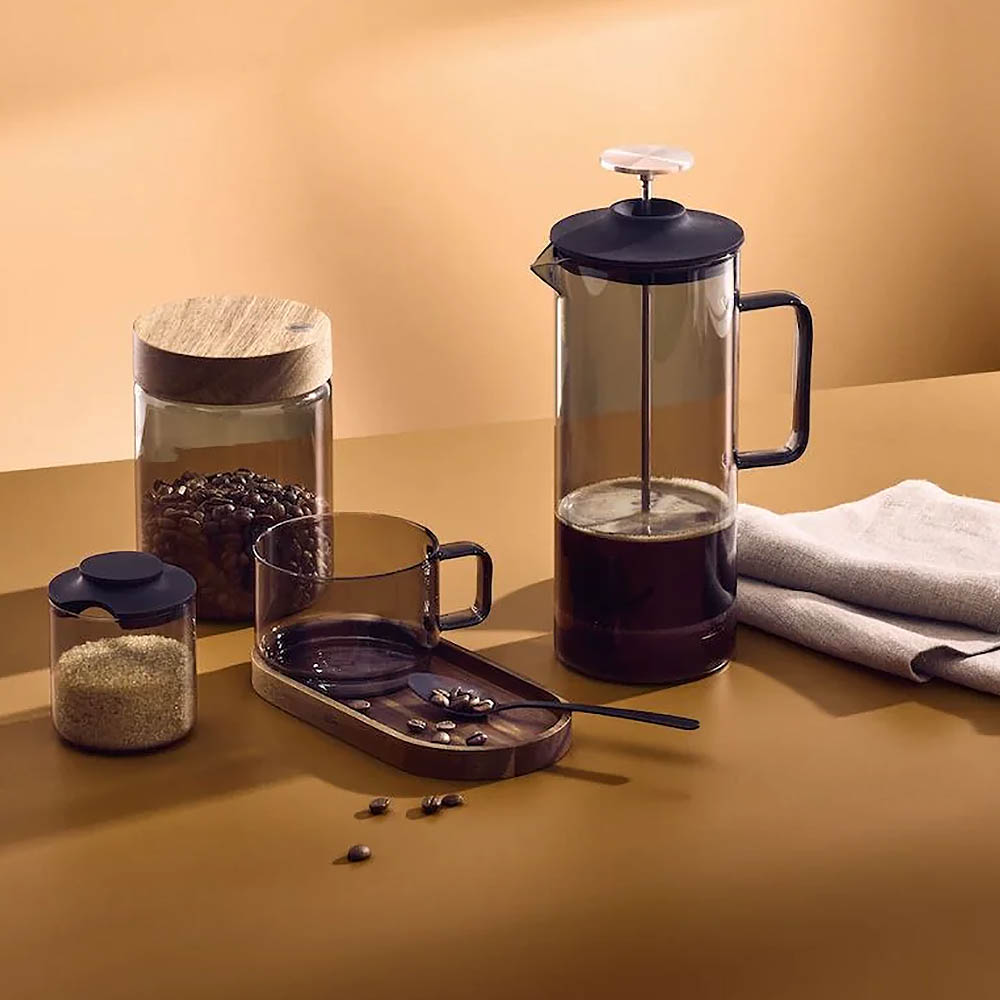 AdHoc French Press coffee maker IMPACT borosilicate glass grey 0.6 litre