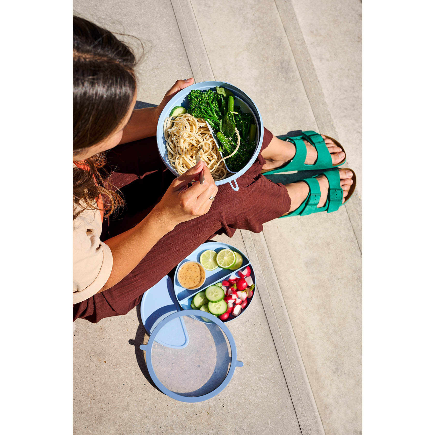 MEPAL Bento Lunchbowl VITA round lunchbox, 1.5 litres, Nordic Sage