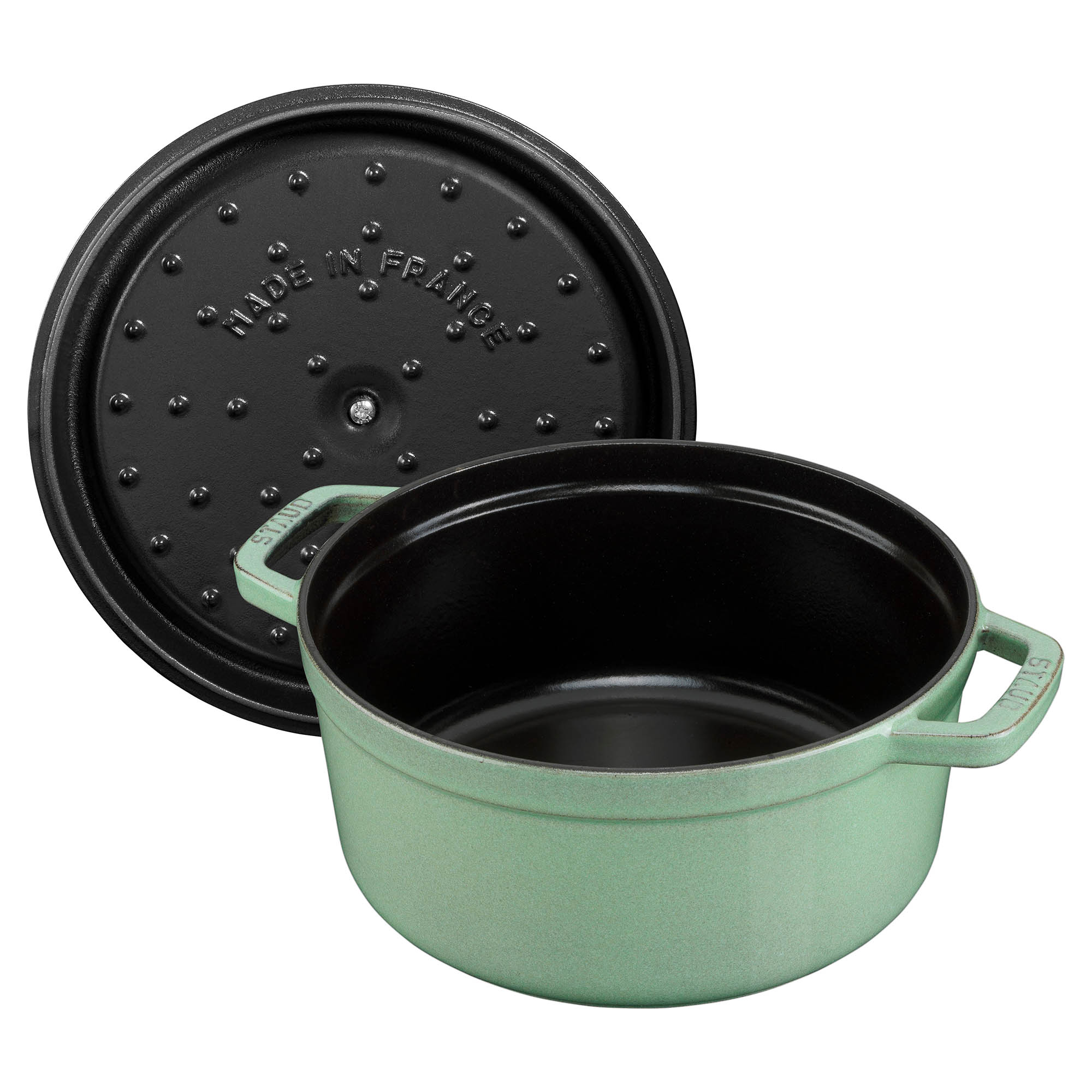 STAUB France Cocotte 20 cm - 2,2 Liter Gusseisen salbeigrün