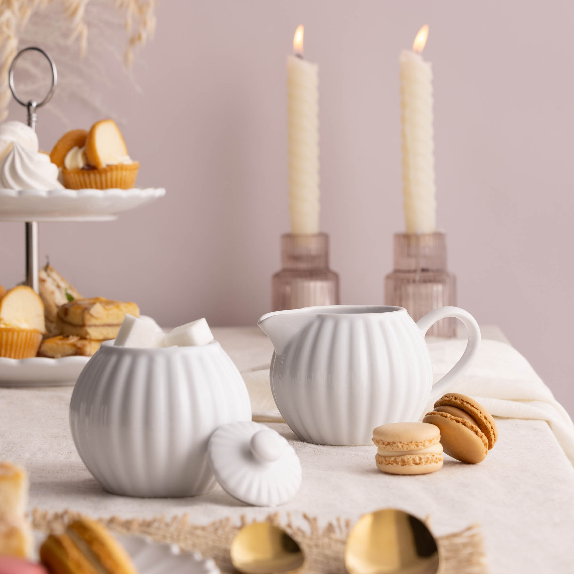PRICE & KENSINGTON Milchkännchen und Zuckerdose LUXE im Set weiß