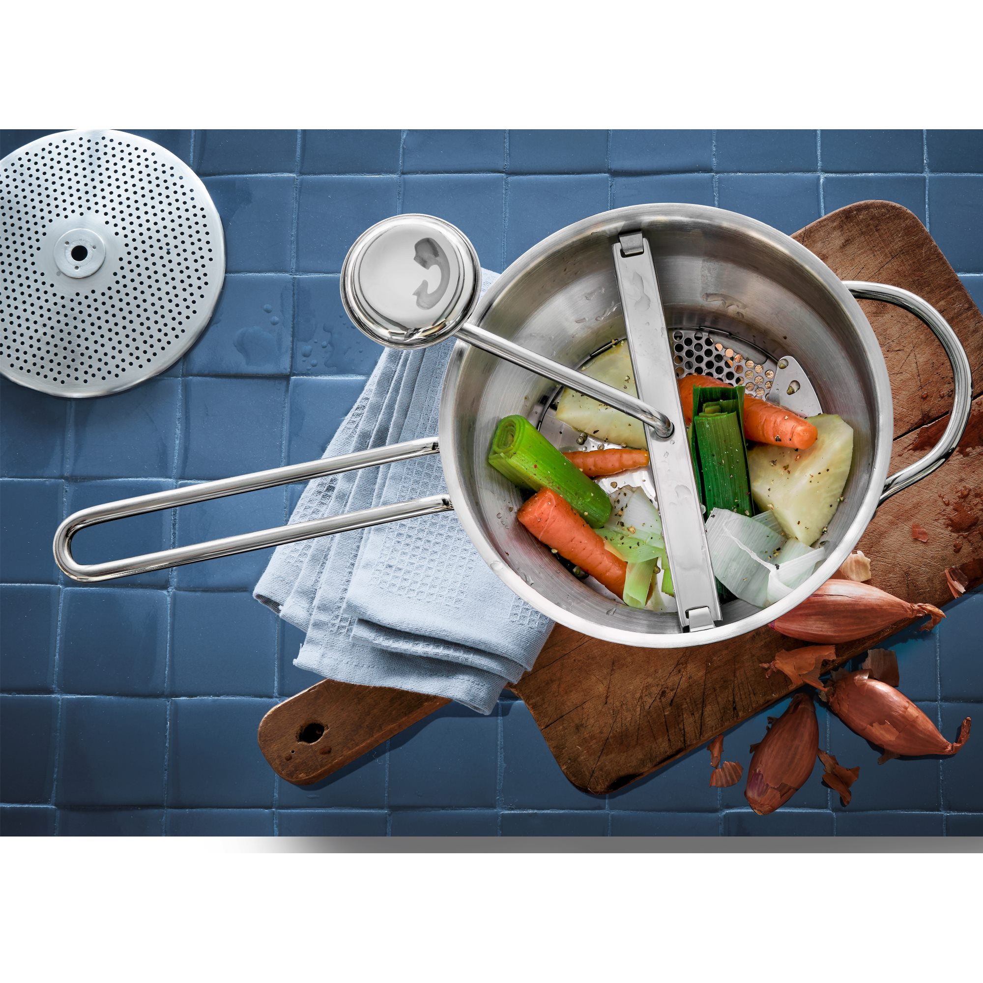 WMF Passiermühle GOURMET aus Cromargan mit 3 Scheiben 2mm, 3mm, 5mm