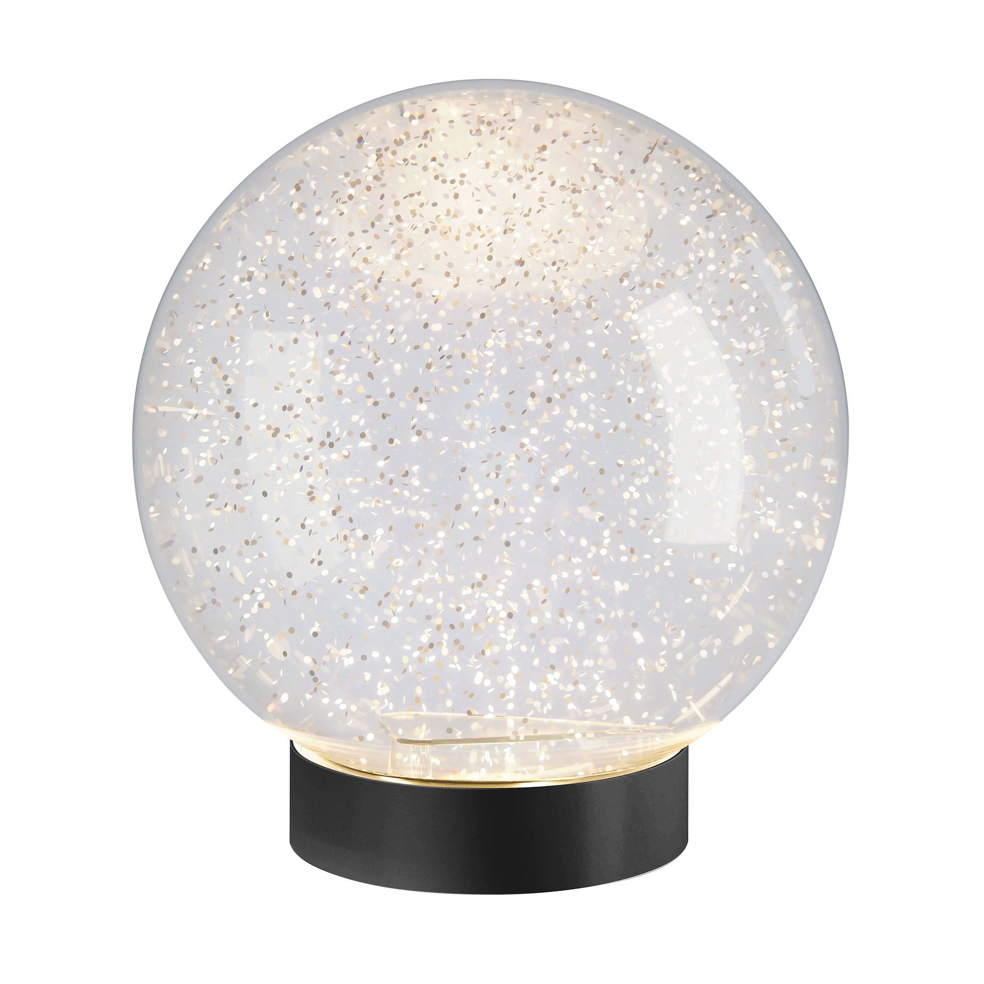 SOMPEX LED-Tischleuchte GLAMOR BAUBLE 18 cm schwarz Dekoleuchte mit beweglichem Glitter