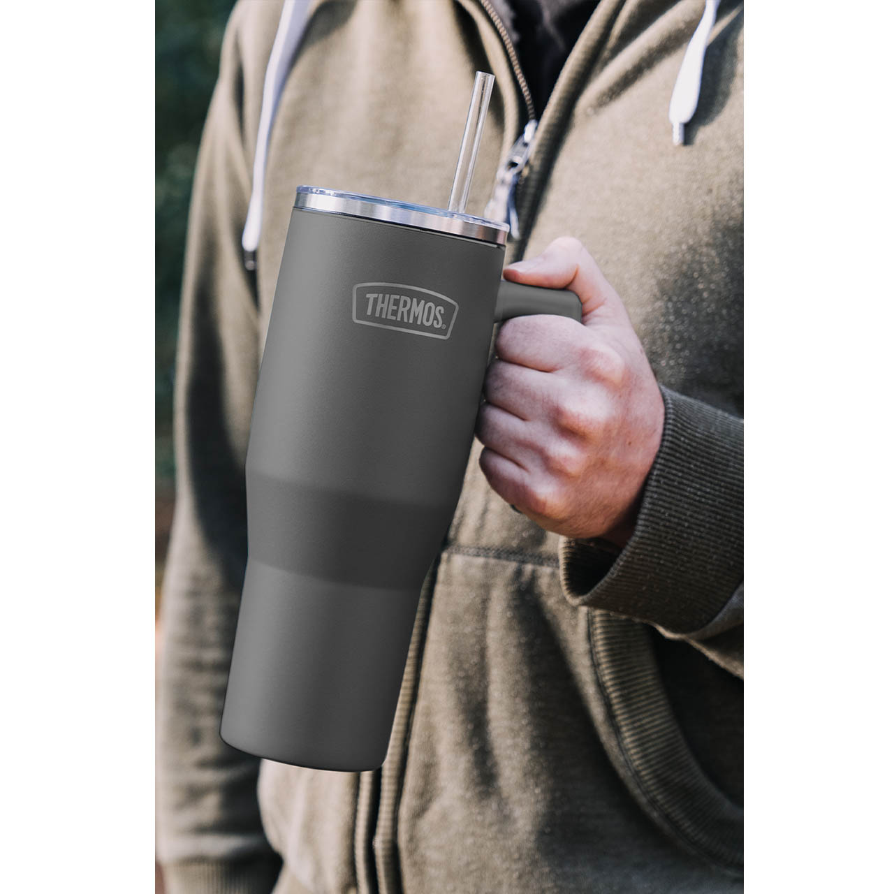 THERMOS REFRESHING 0.85-litre double-walled stainless steel insulated tumbler, black