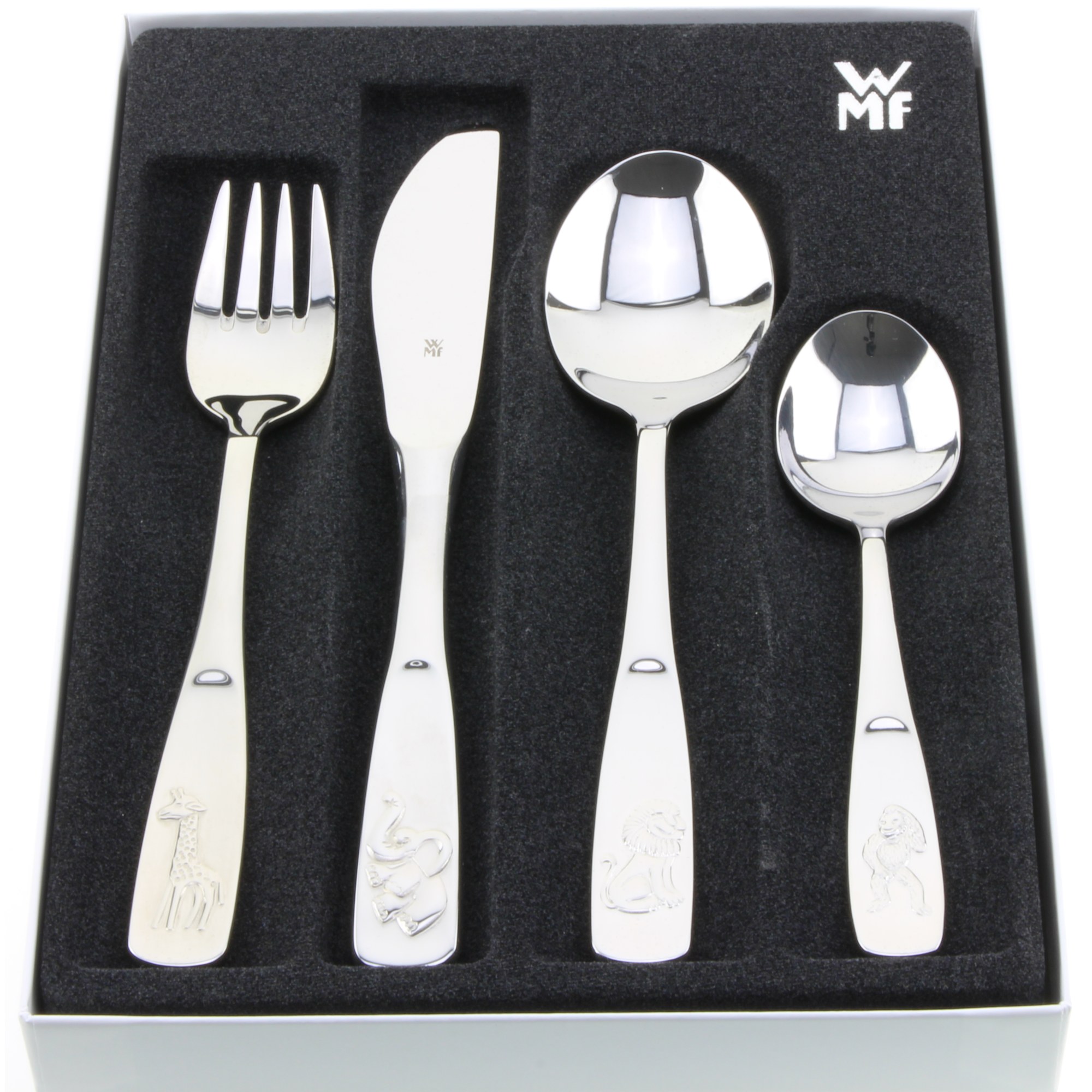 WMF Kinderbesteck TIERE 4 teilig aus Cromargan