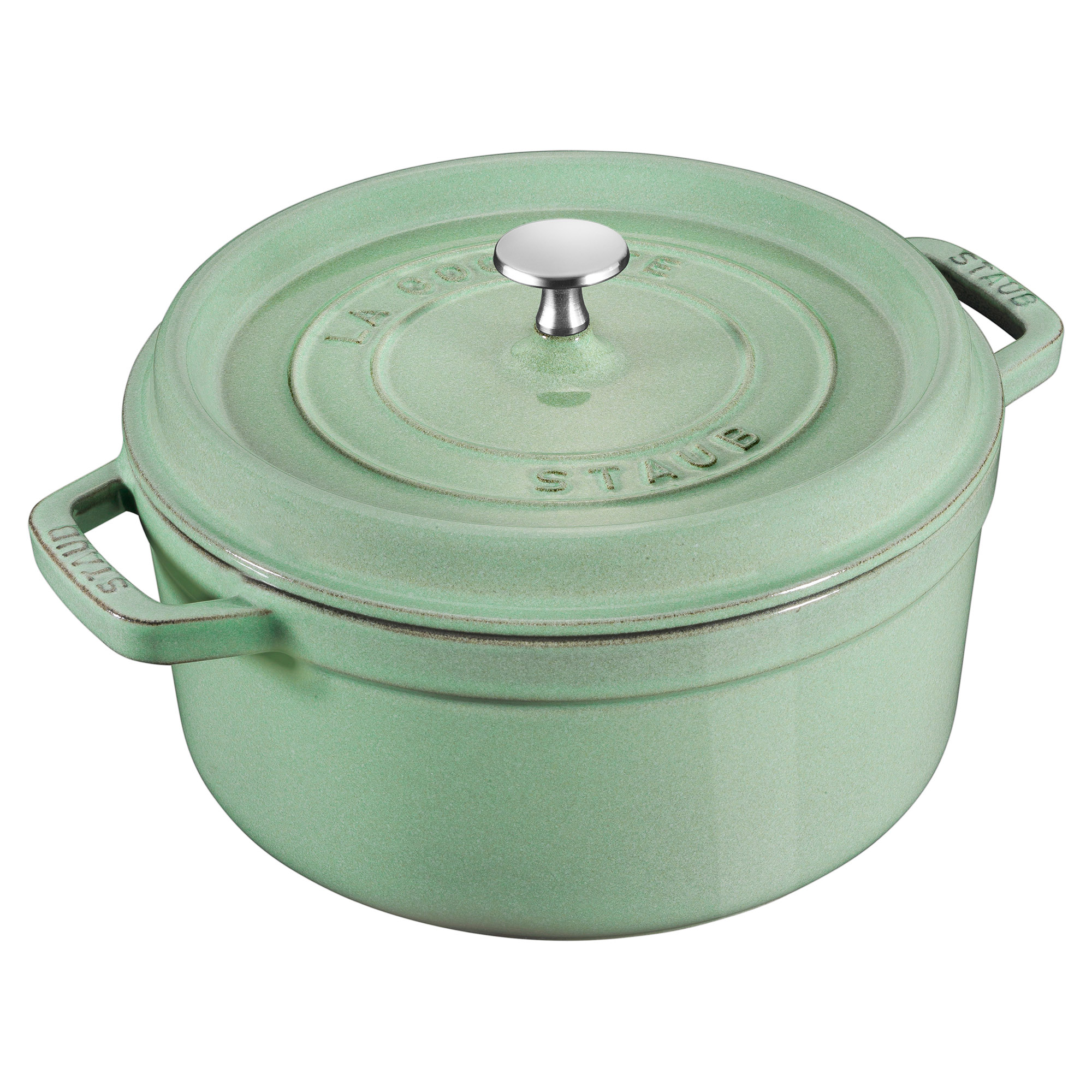 STAUB France Cocotte 28 cm - 6,7 Liter Gusseisen salbeigrün