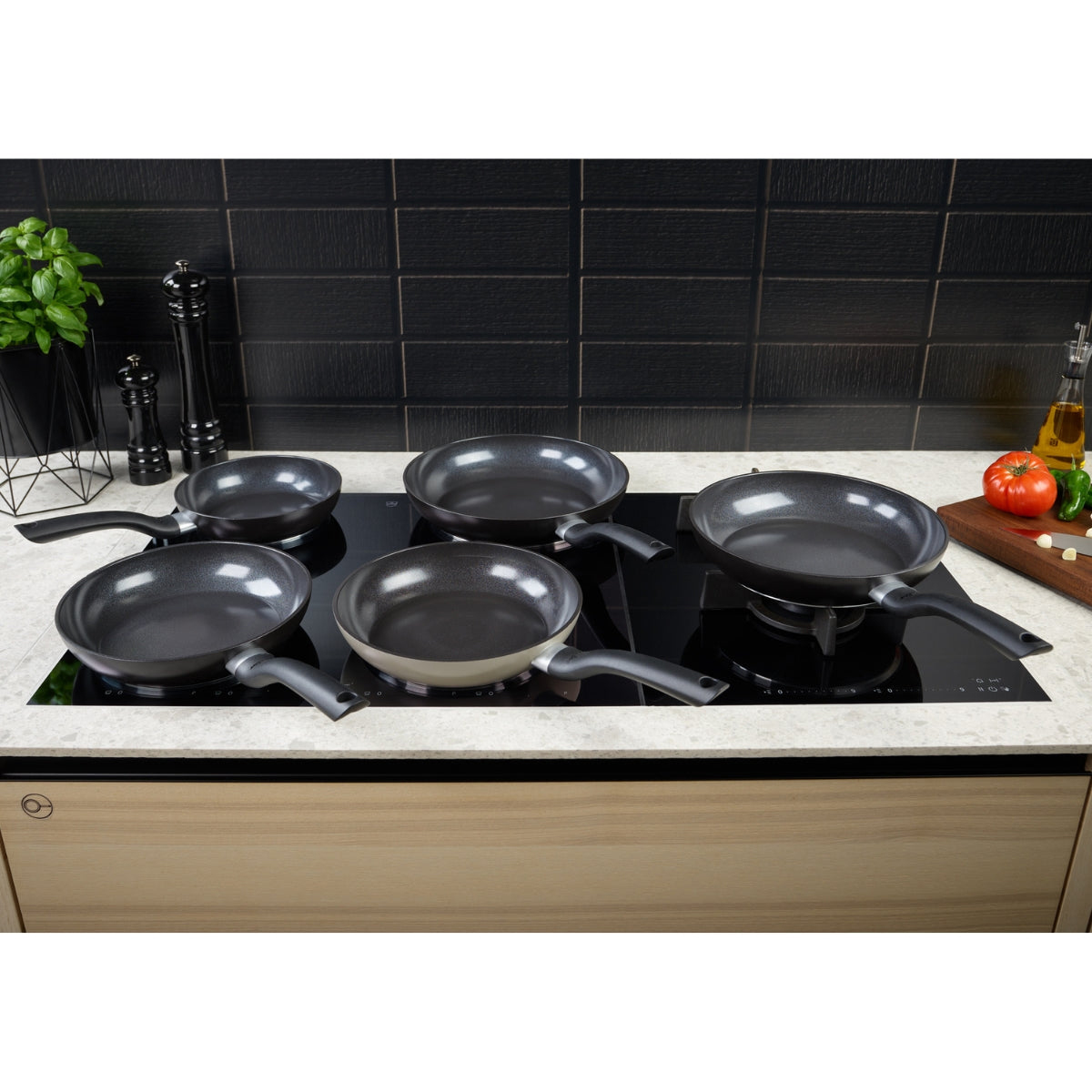 FISSLER ESSENTIAL frying pan, 20 cm, black, PFAS/PTFE-free, suitable for induction hobs