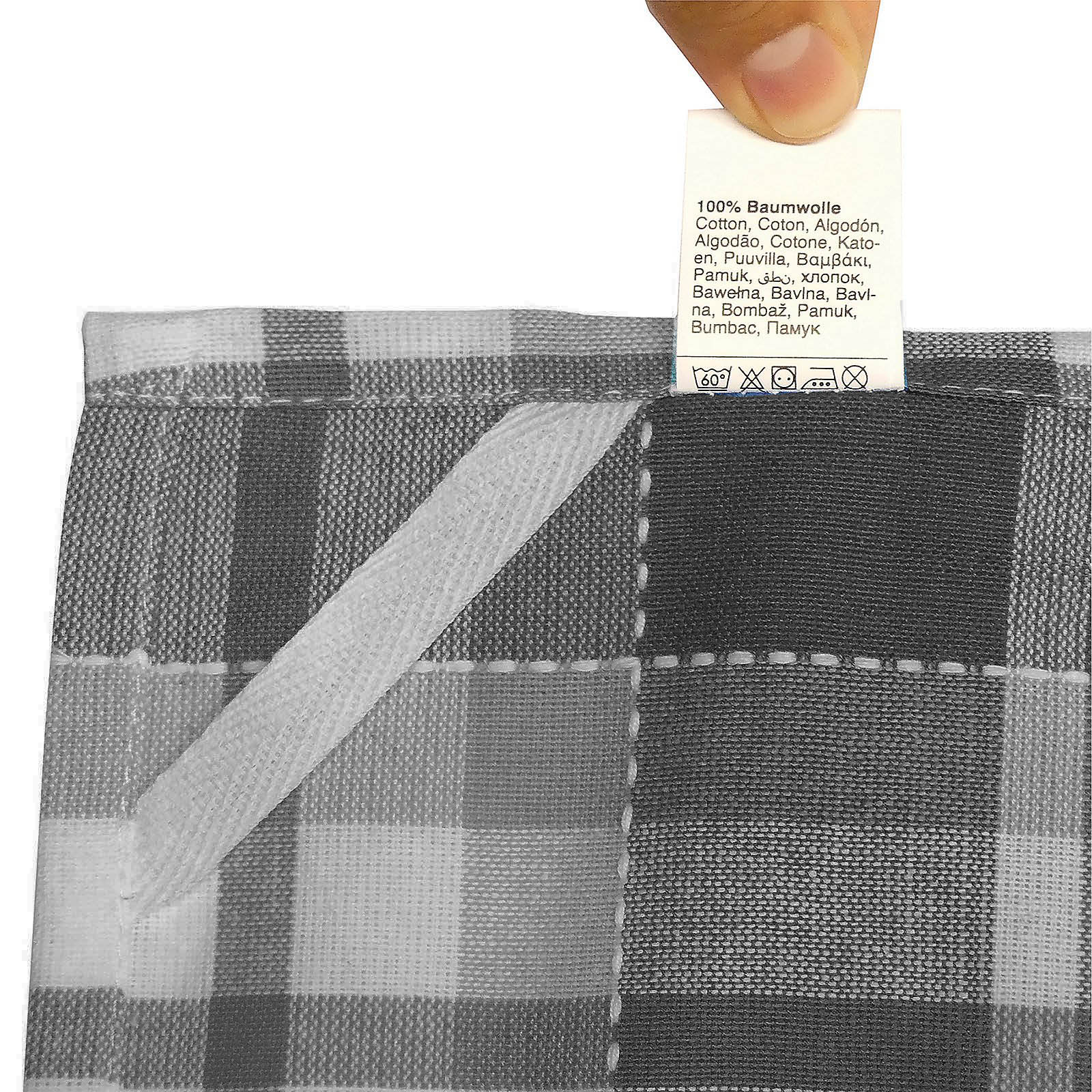 KELA 3er-Set Geschirrtuch PASADO 45 x 65 cm Baumwolle schwarz / weiß / grau