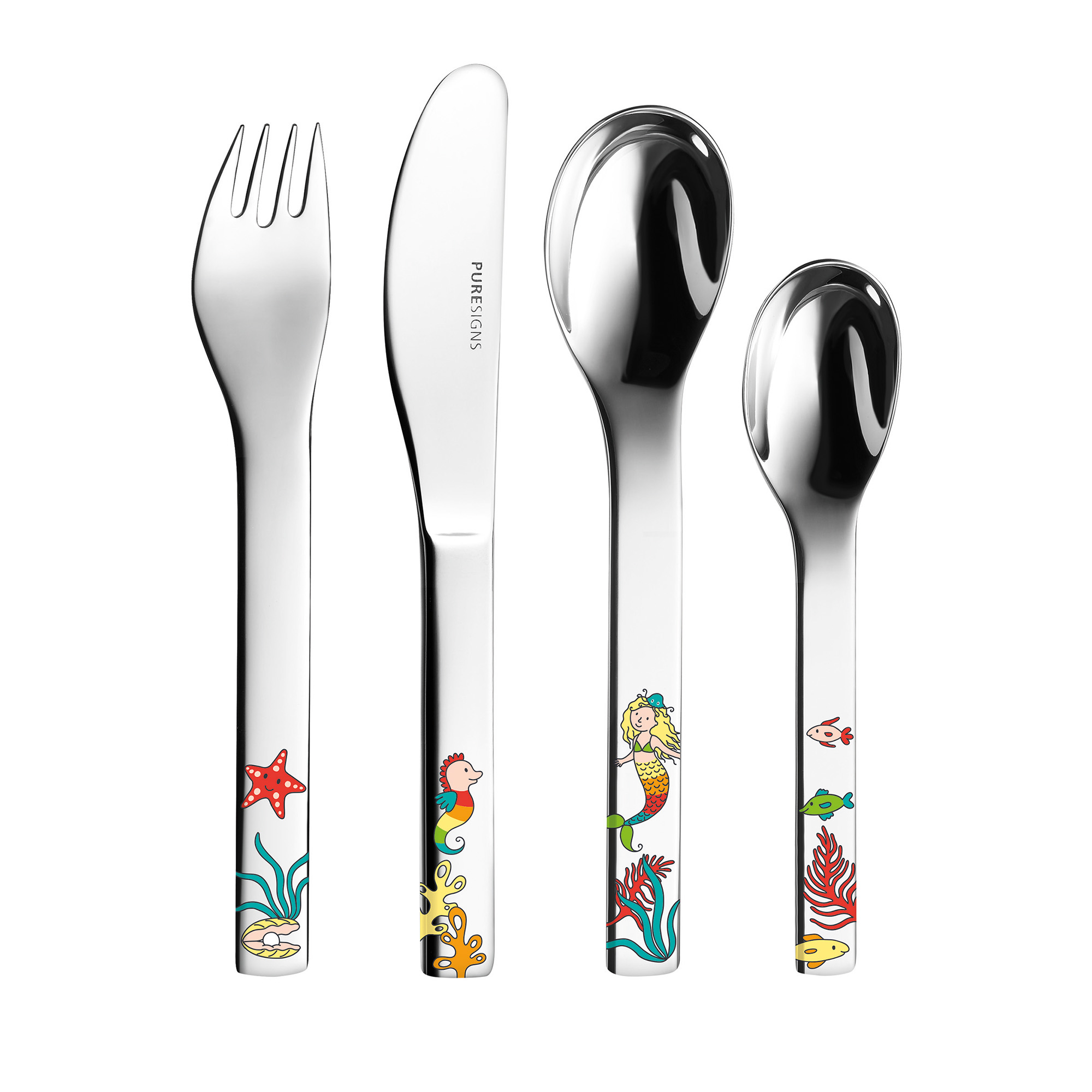 PURESIGNS Kinderbesteck ONE Toja Set 4-teilig