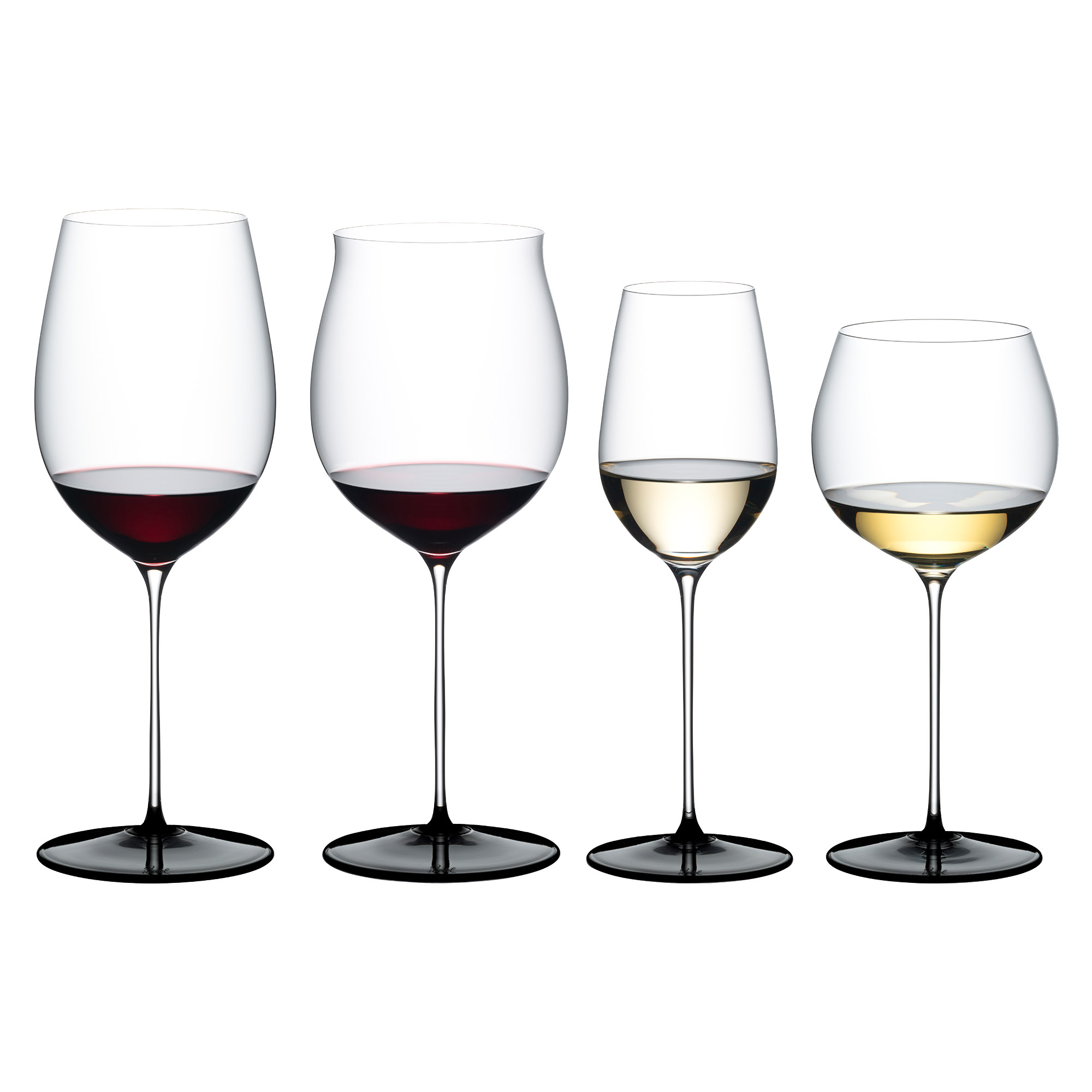 RIEDEL Serie FATTO A MANO BLACK TIE Tasting Set mit 4 sortenspezifischen Gläsern