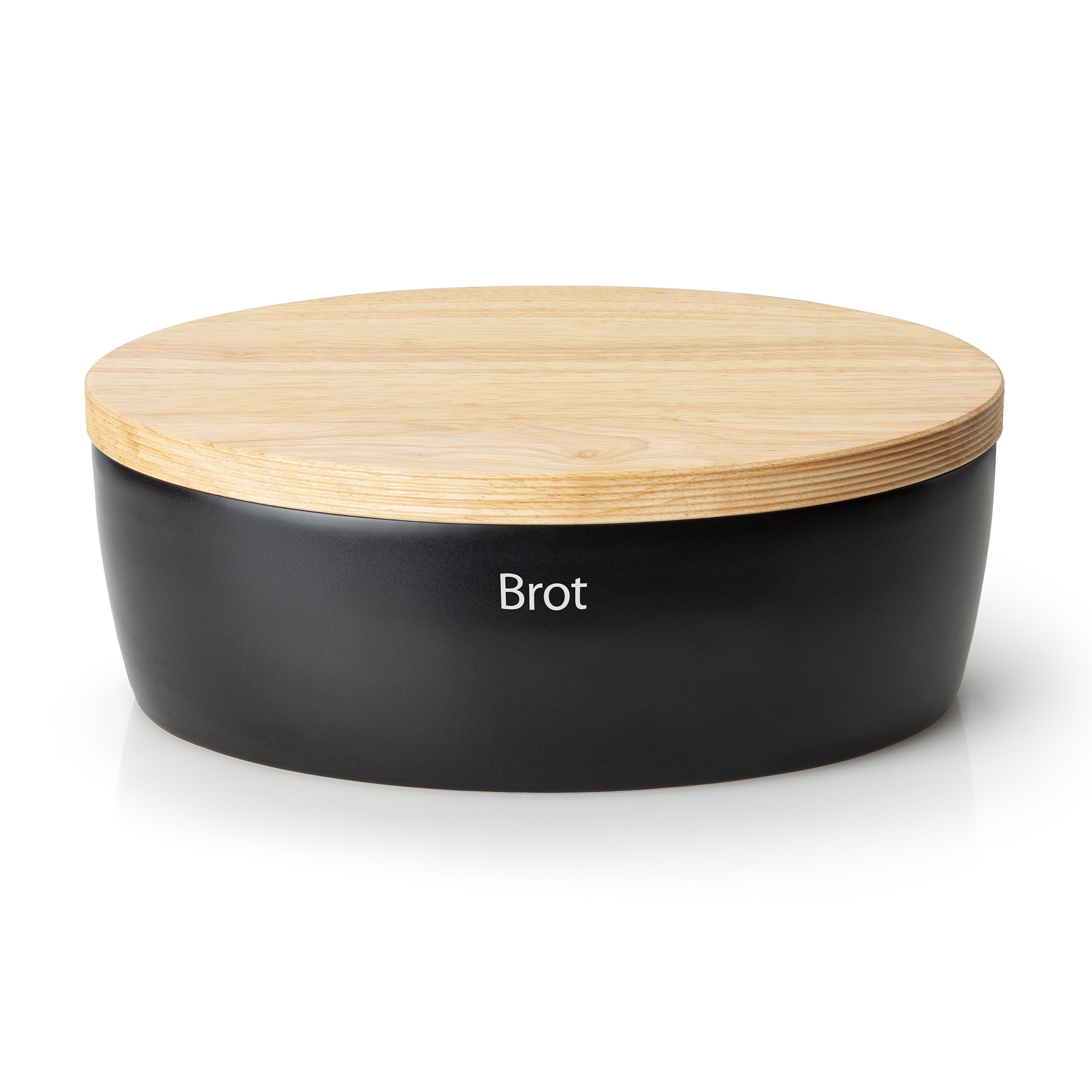 CONTINENTA Brottopf oval mit Holzdeckel  36 x 23 x 13,5 cm schwarz