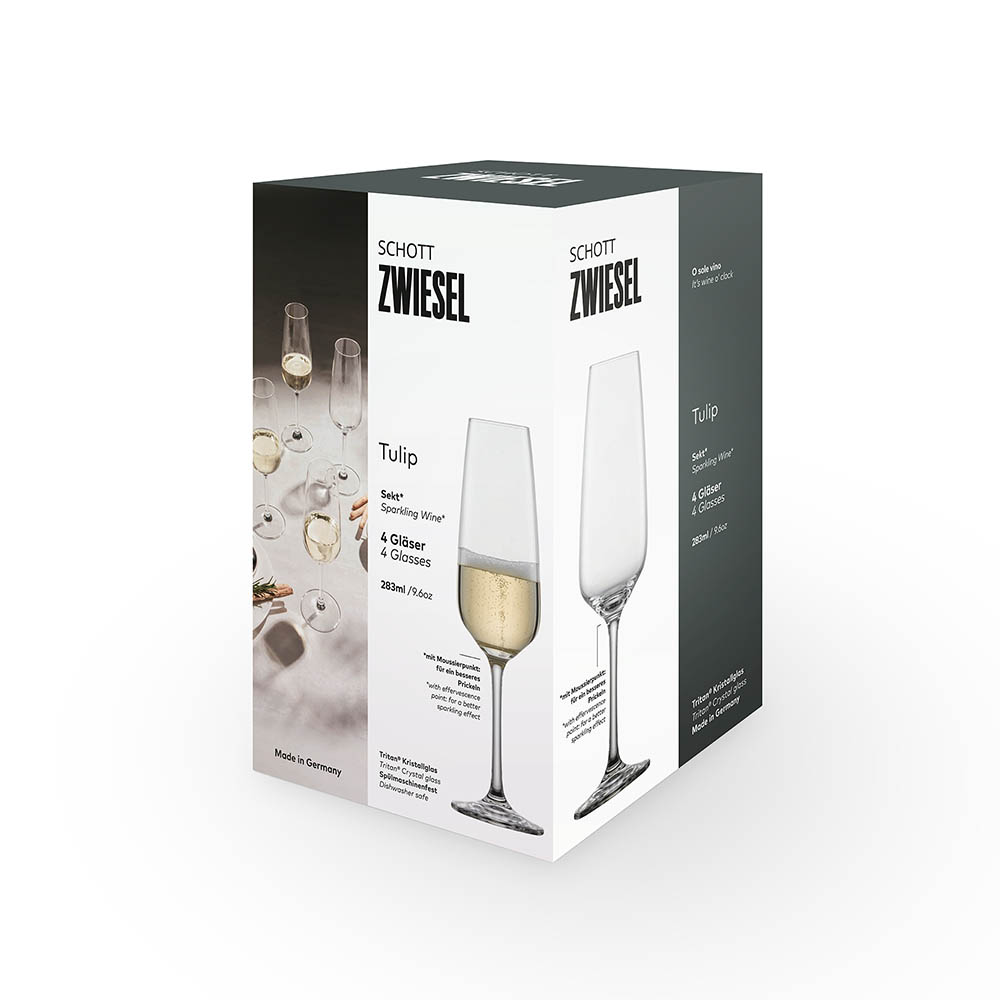 SCHOTT ZWIESEL Series TULIP Champagne glass 4 pieces Capacity 283 ml Sparkling wine / Champagne