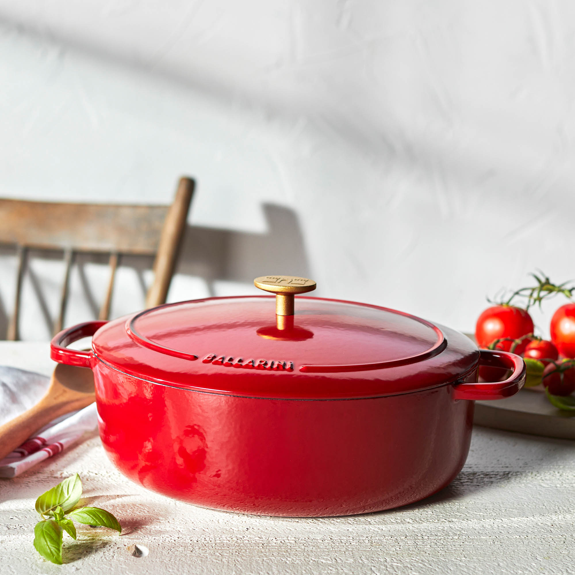 BALLARINI Cocotte BELLAMONTE 33 cm oval 6.5 litre cast iron roaster red
