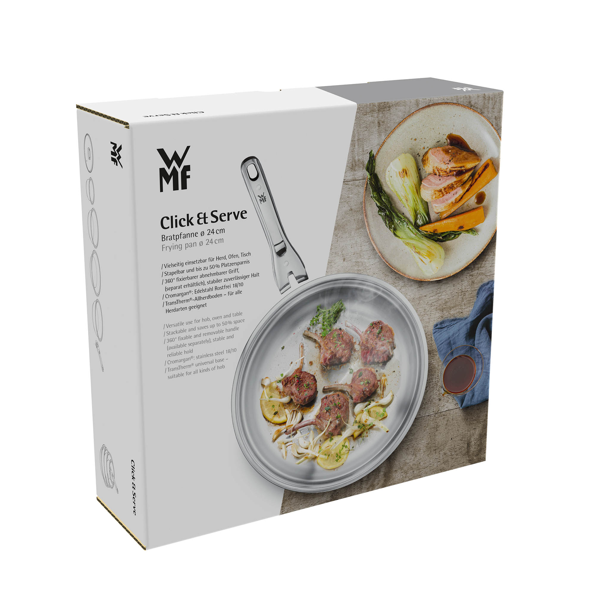 WMF Serie CLICK & SERVE Bratpfanne Edelstahl 24 cm INDUKTION