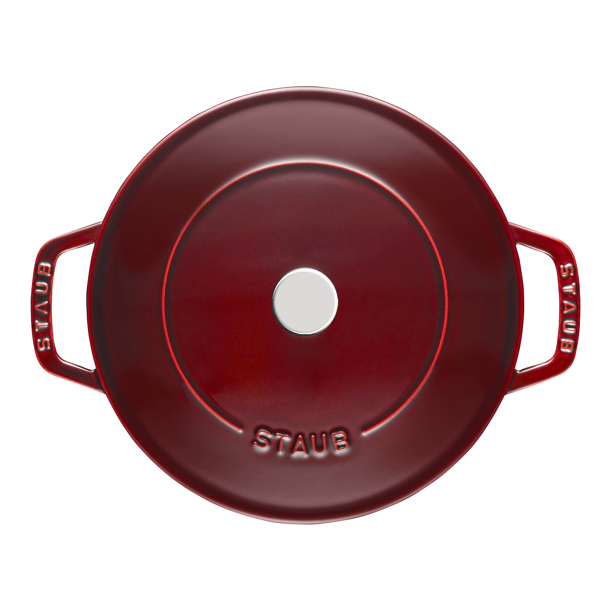 STAUB France CHISTERA roasting pan 28 cm 3.7 litres cast iron round grenadine red