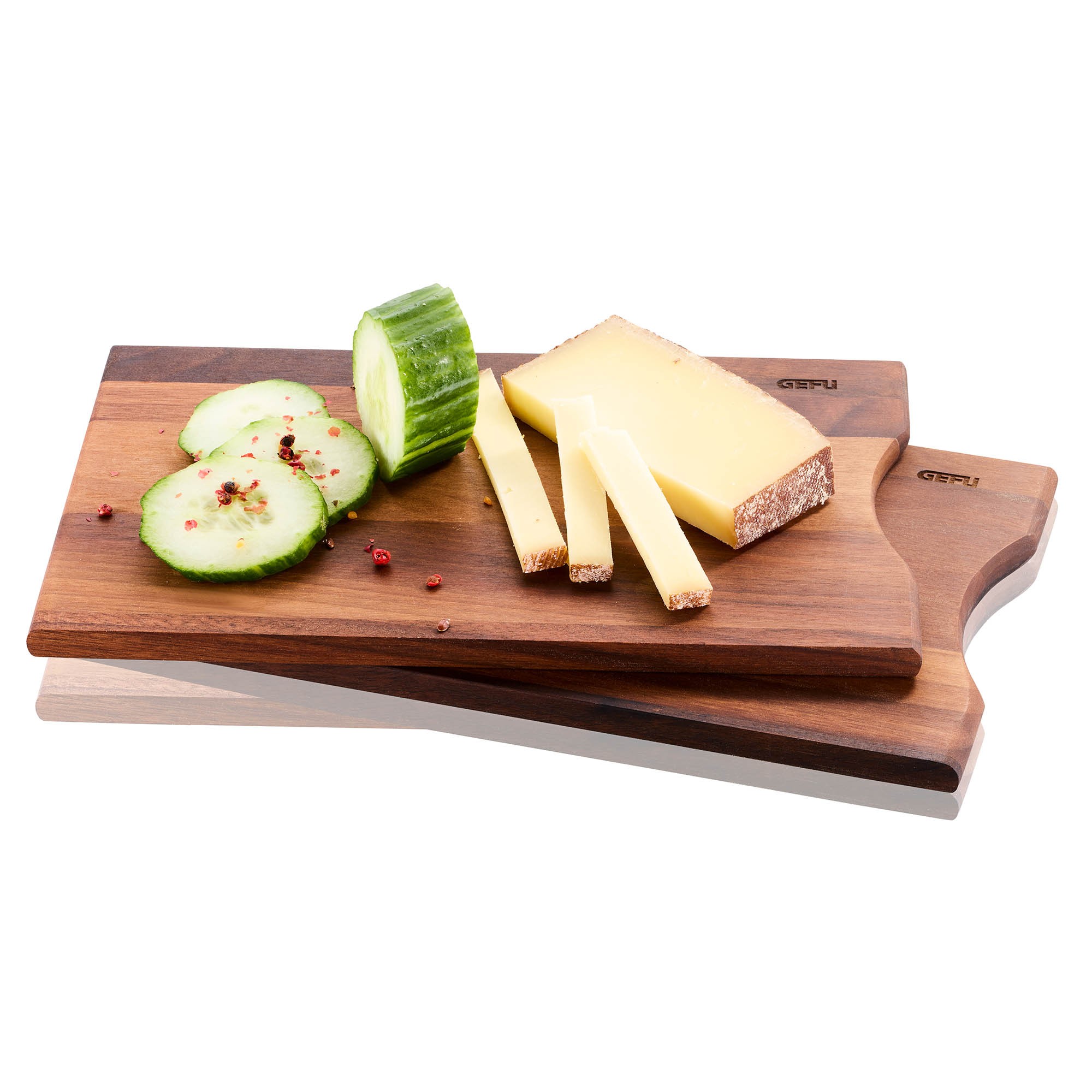 GEFU Set mit 2 Frühstücksbrettchen ENNO Walnussholz 24 x 14,5 cm Schneidebrett