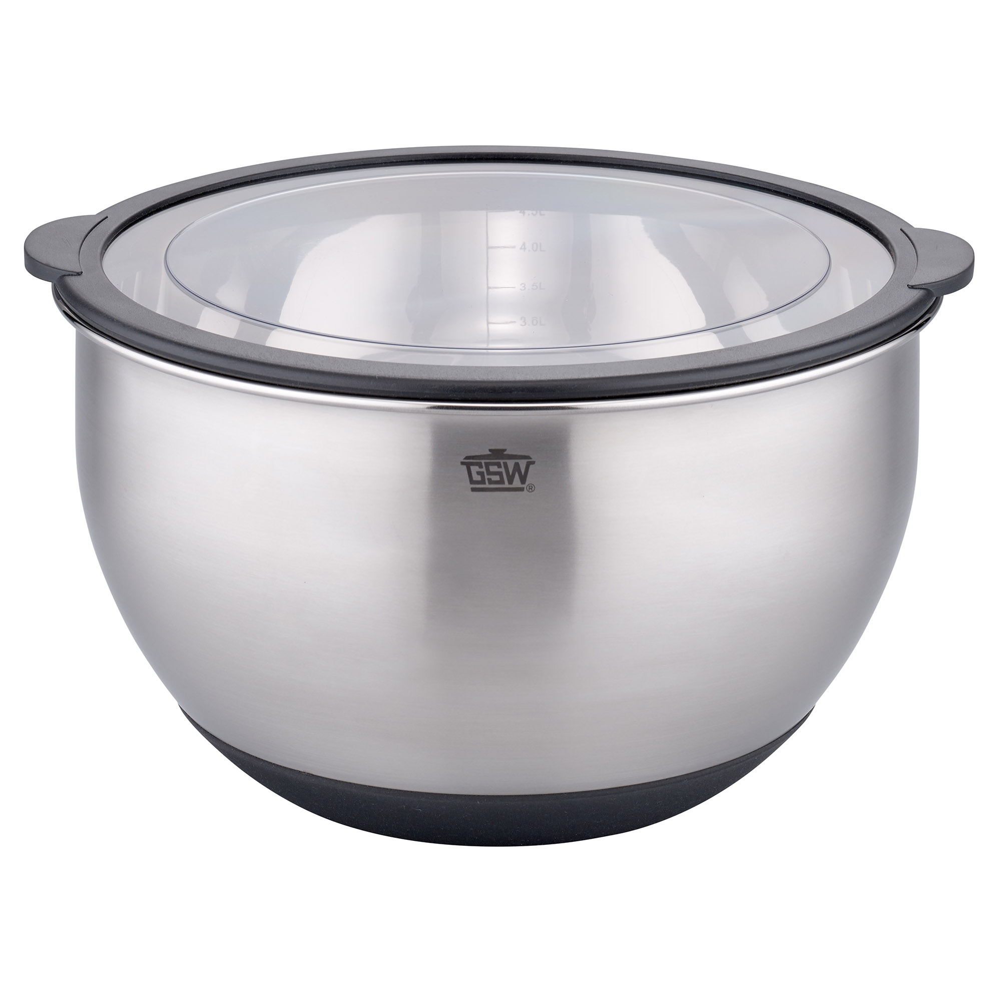 GSW Küchenschüssel PRIMO aus Edelstahl mit transparentem Deckel 24 cm
