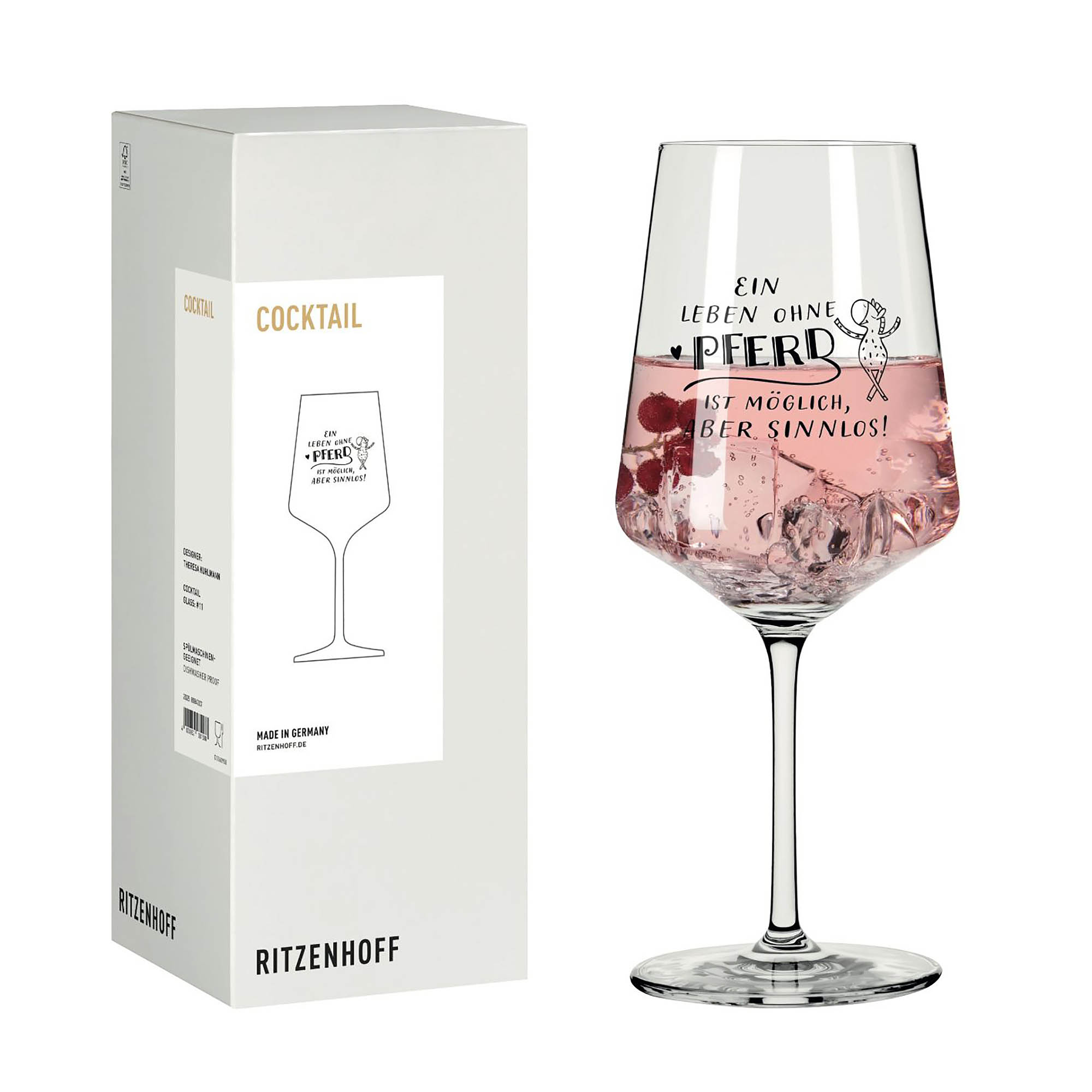 RITZENHOFF Cocktailglas Aperitifglas Hugo-Glas REITGOLD #11 Inhalt 544 ml