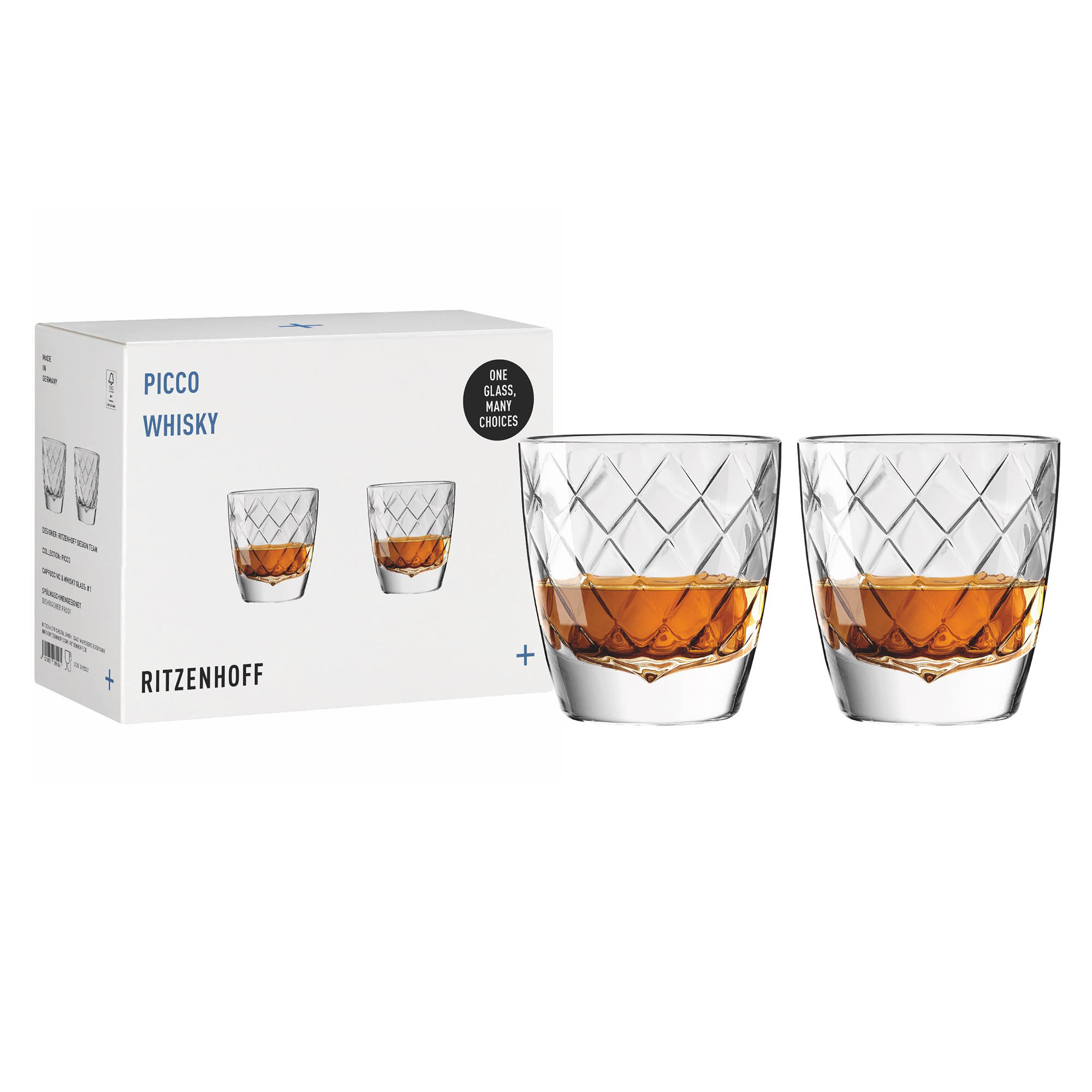 RITZENHOFF Cappuccinoglas / Whiskyglas PICCO Set mit 2 Stück Inhalt je 180 ml