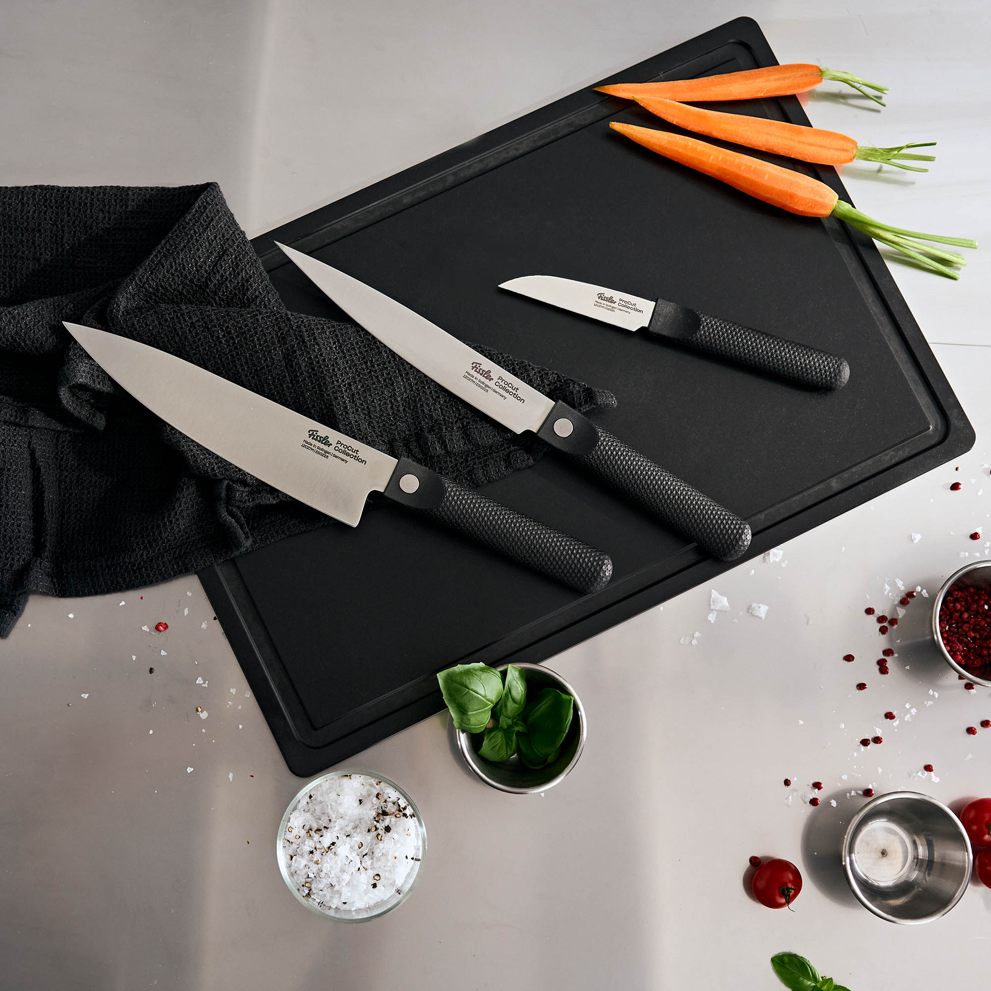 FISSLER Serie PRO CUT Messer-Set mit Kochmesser, Fleischmesser, Gemüsemesser