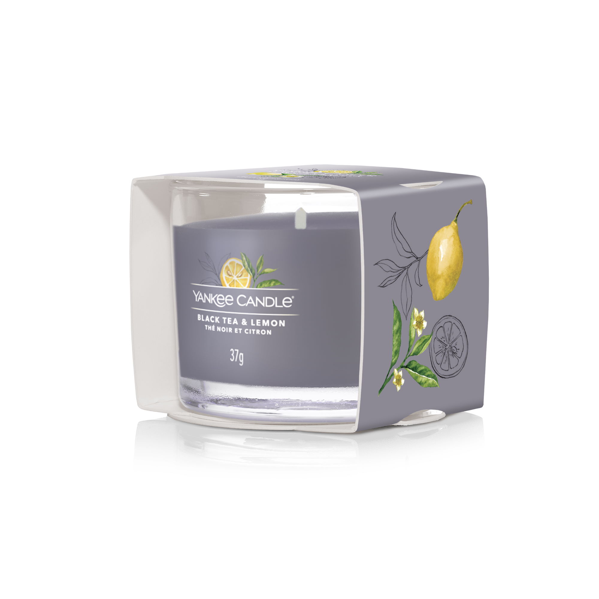 YANKEE CANDLE glass votive candle BLACK TEA & LEMON 37 g scented candle