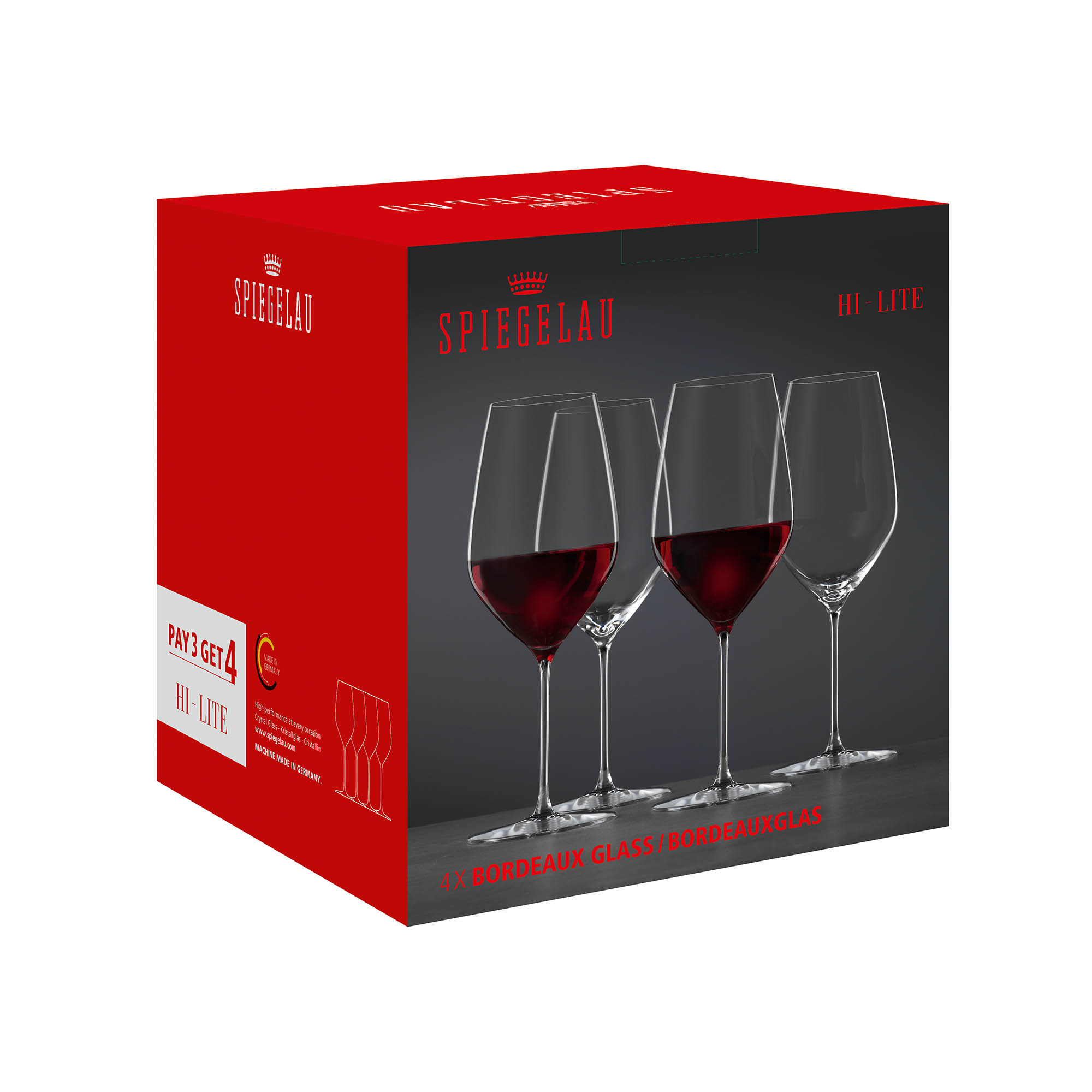 SPIEGELAU Serie HI-LITE Vorteils-Set Bordeauxglas 679 ml Rotweinglas 4 Stück