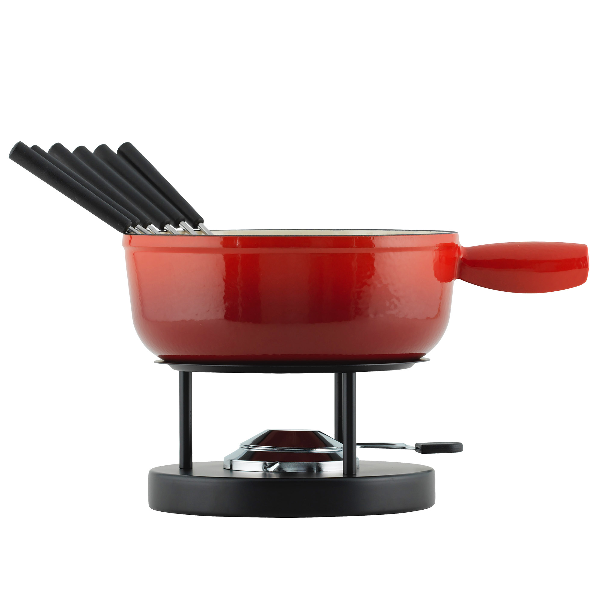 KUHN RIKON Käsefondue-Set Gusseisen 24 cm rot INDUKTION Fondue